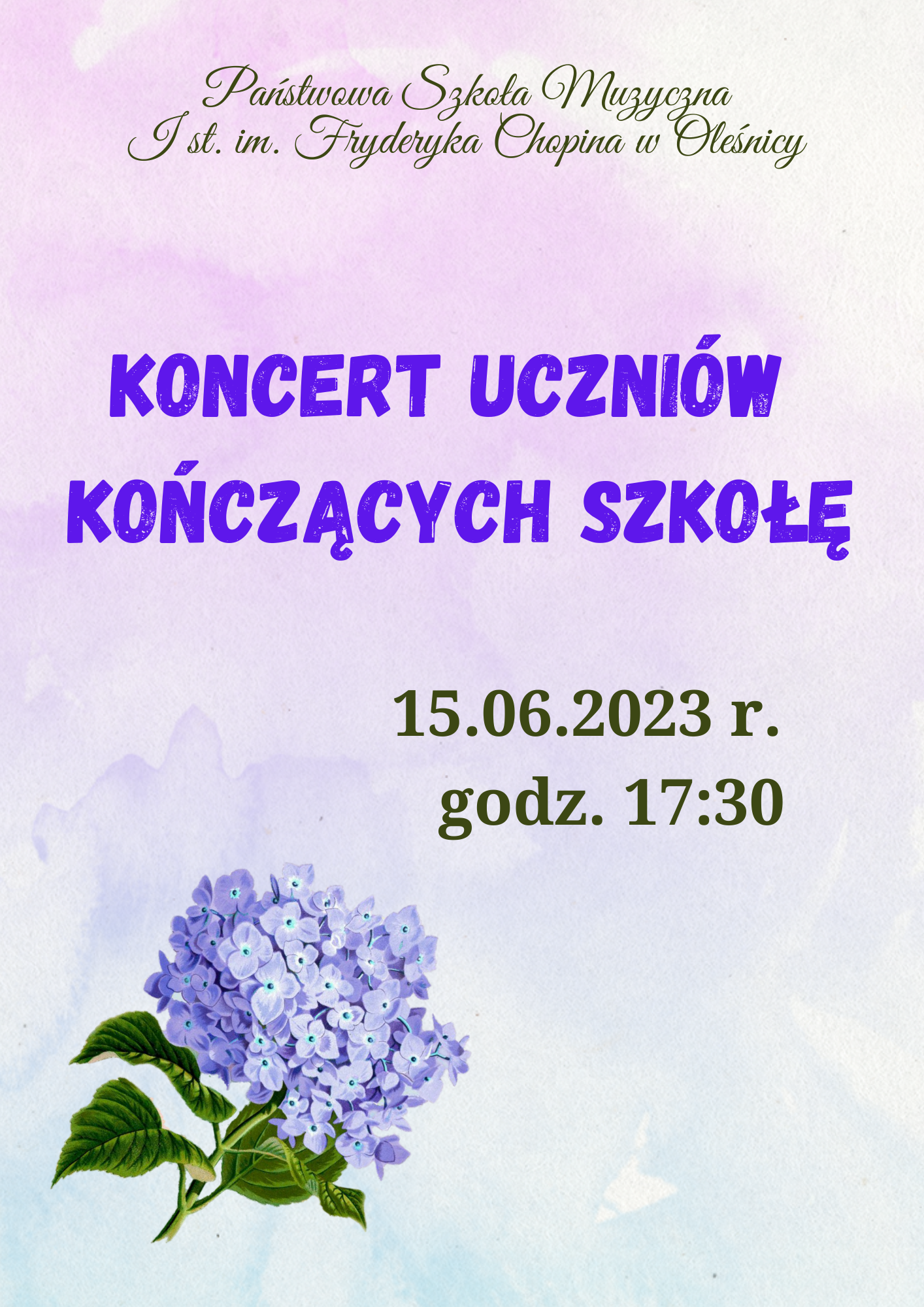 koncert uczniów kończących szkołę