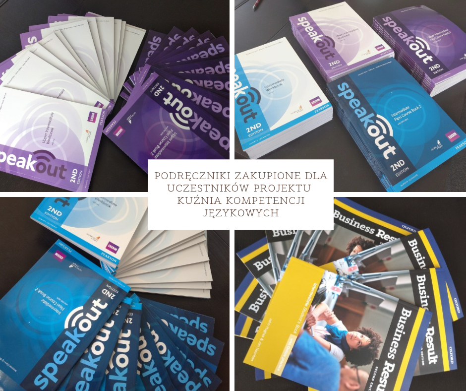 Podręczniki zakupione w ramach projektu Kuźnia kompetencji językowych