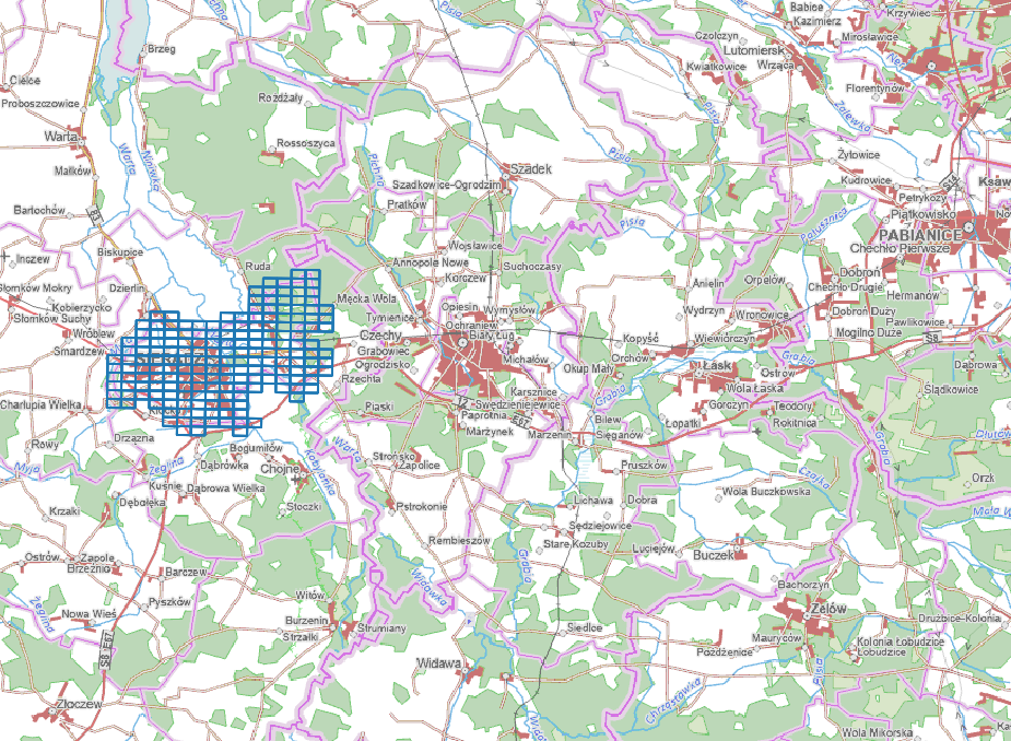 Ilustracja przedstawia zrzut ekranu z zasięgiem nowo przyjętych danych