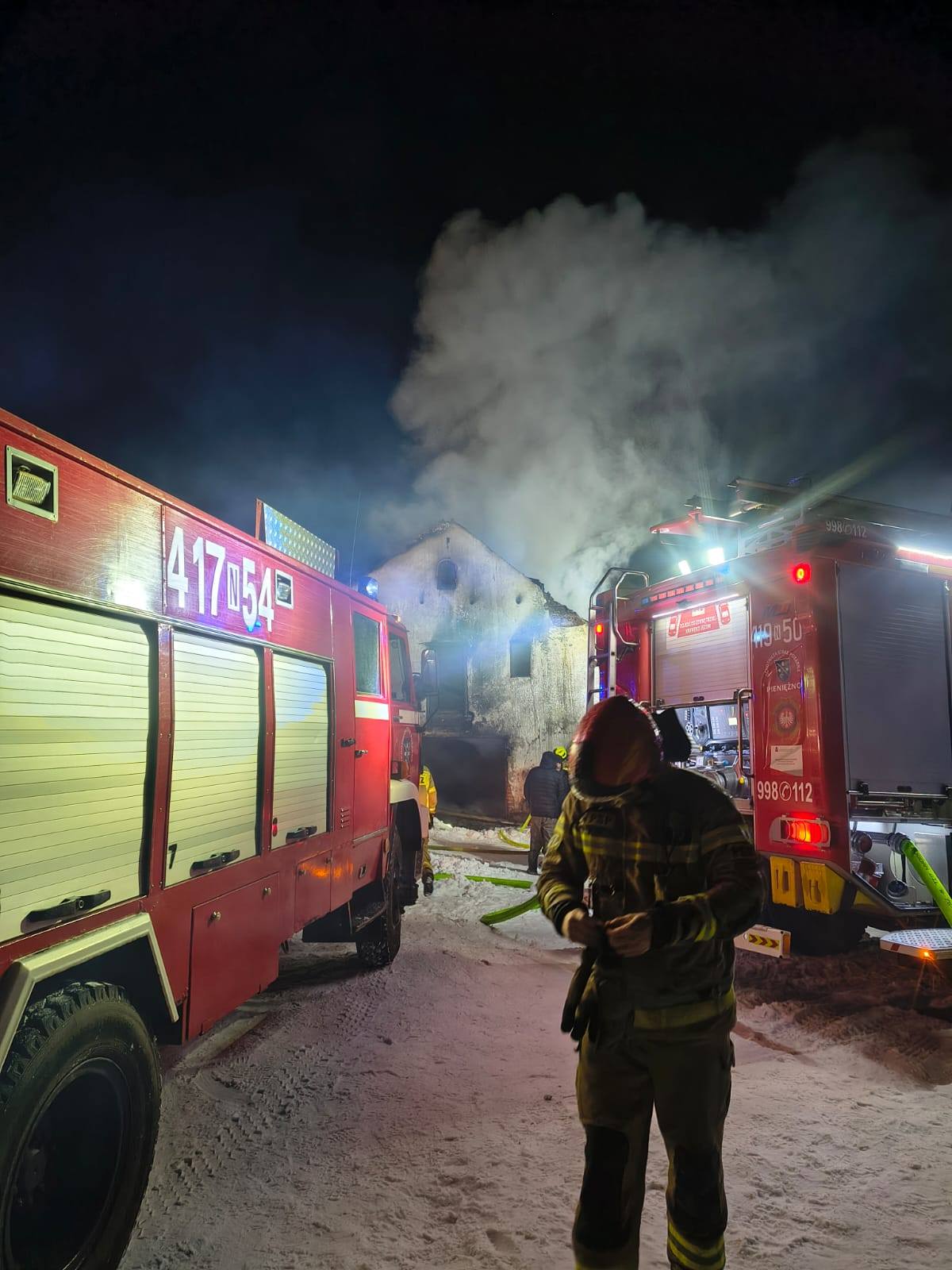 Pożar budynku gospodarczego – Glebiska gm. Pieniężno