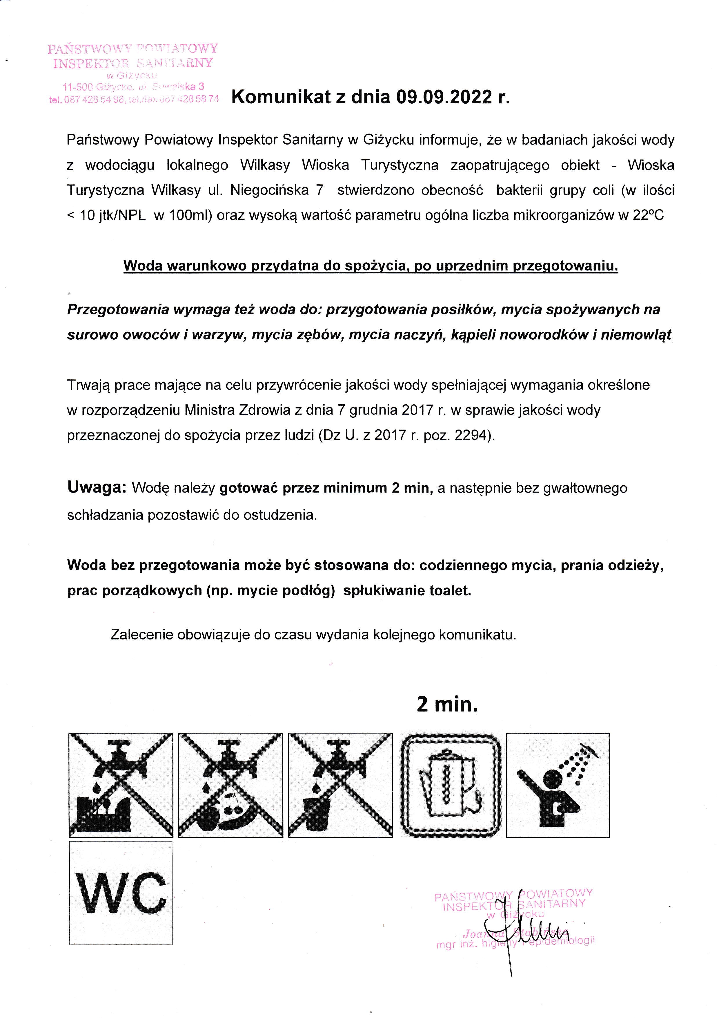 Komunikat z dnia 09.09.2022 r.