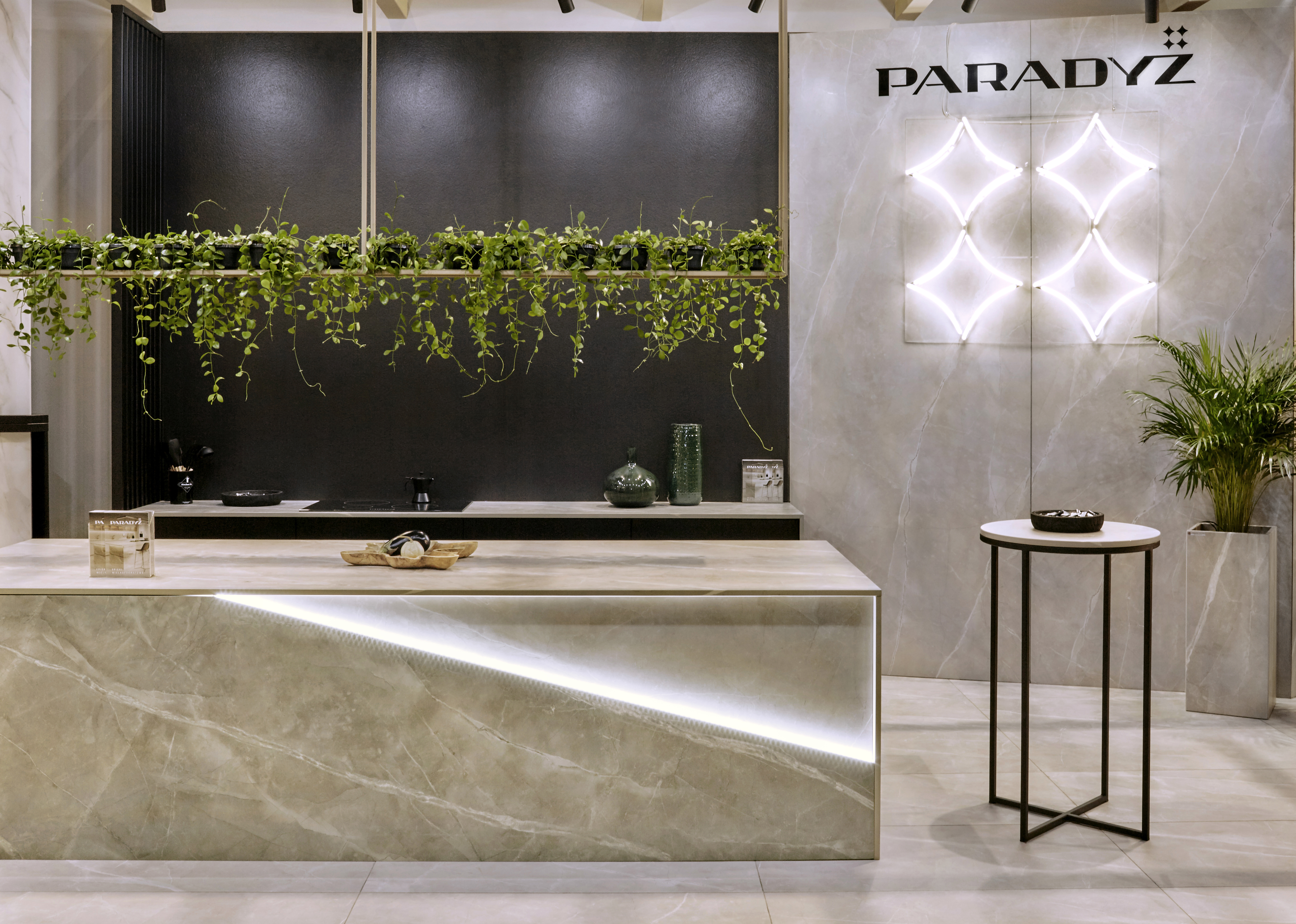 Przykład aranżacji wnętrza z udziałem spieków wielkoformatowych