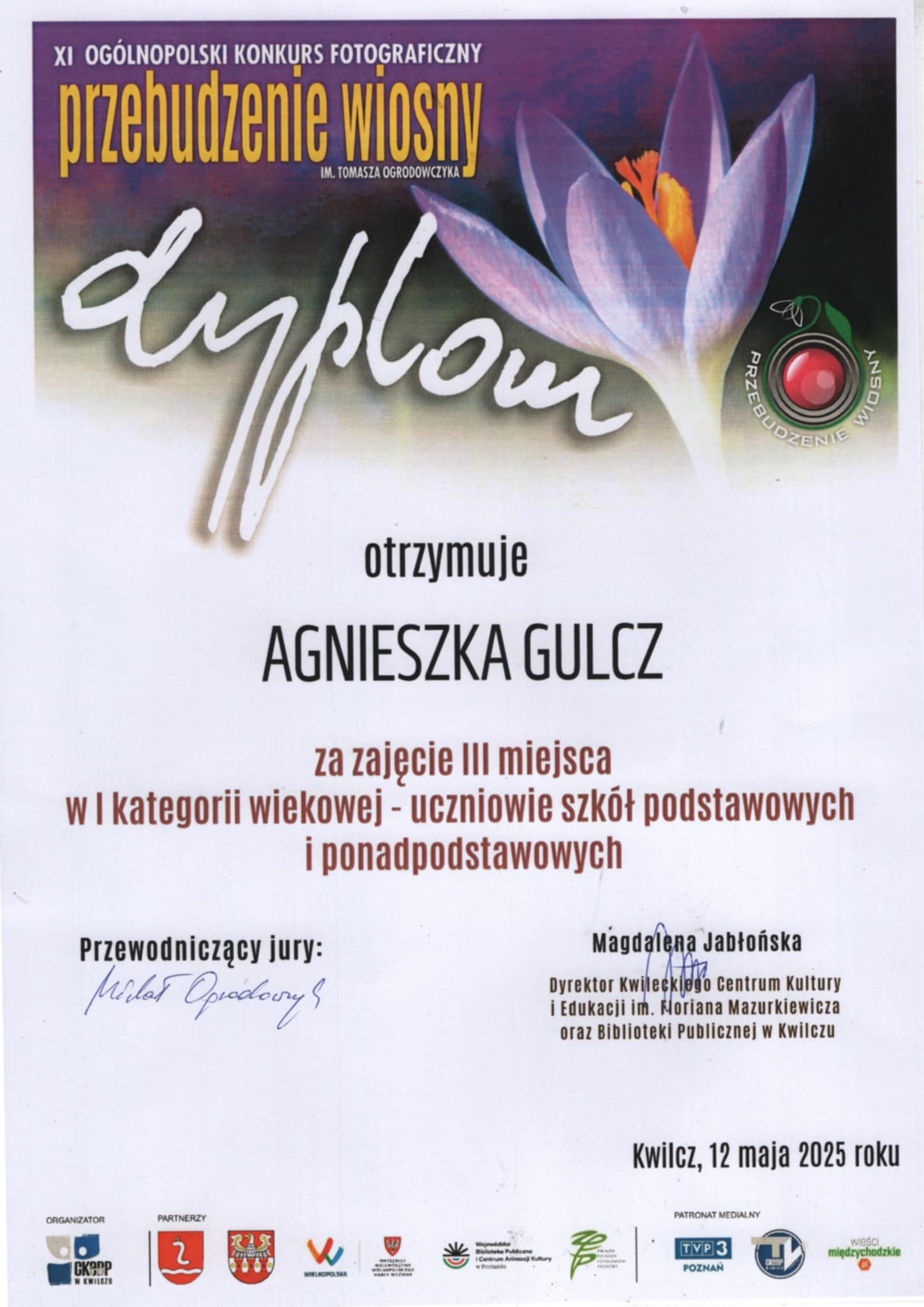 dyplom Agnieszki