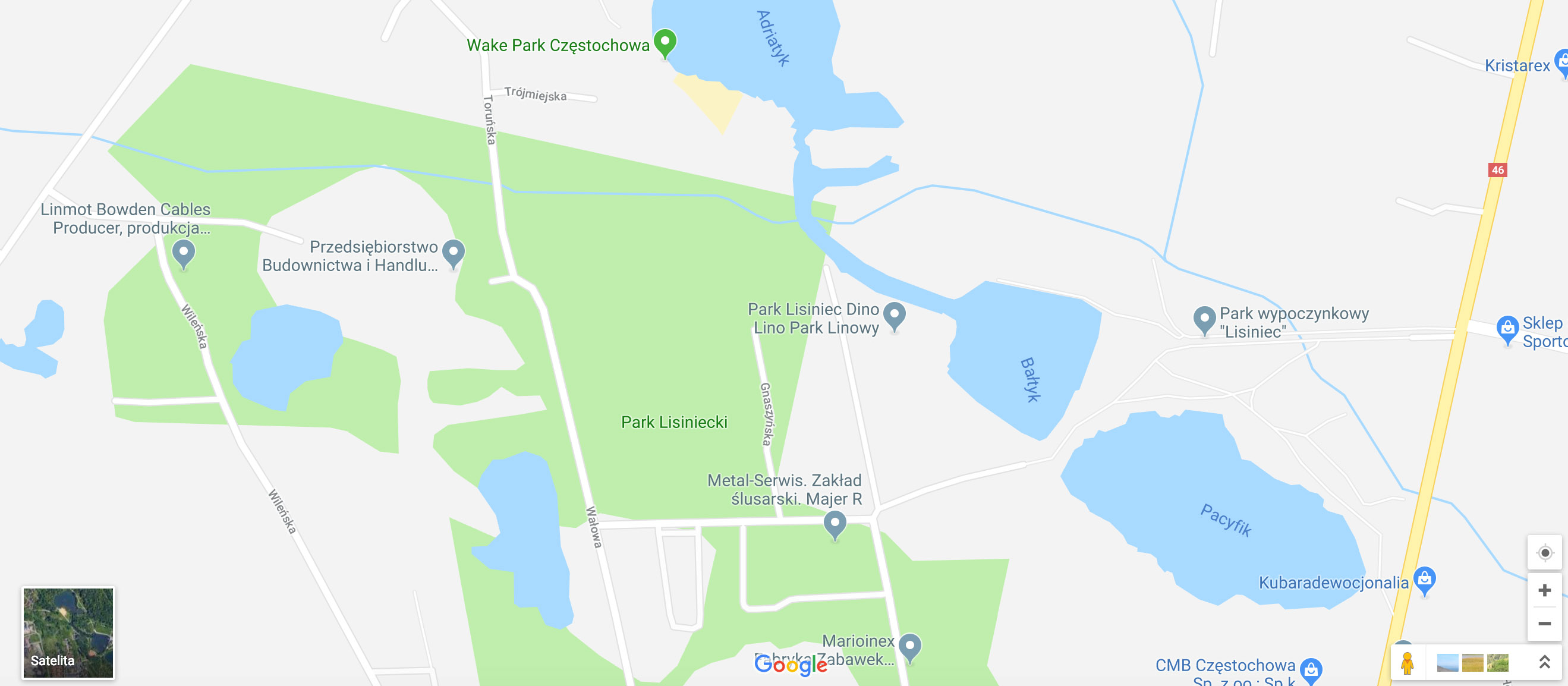 Mapa Google - Mapa topograficzna terenu, na którym odbyły się ćwiczenia