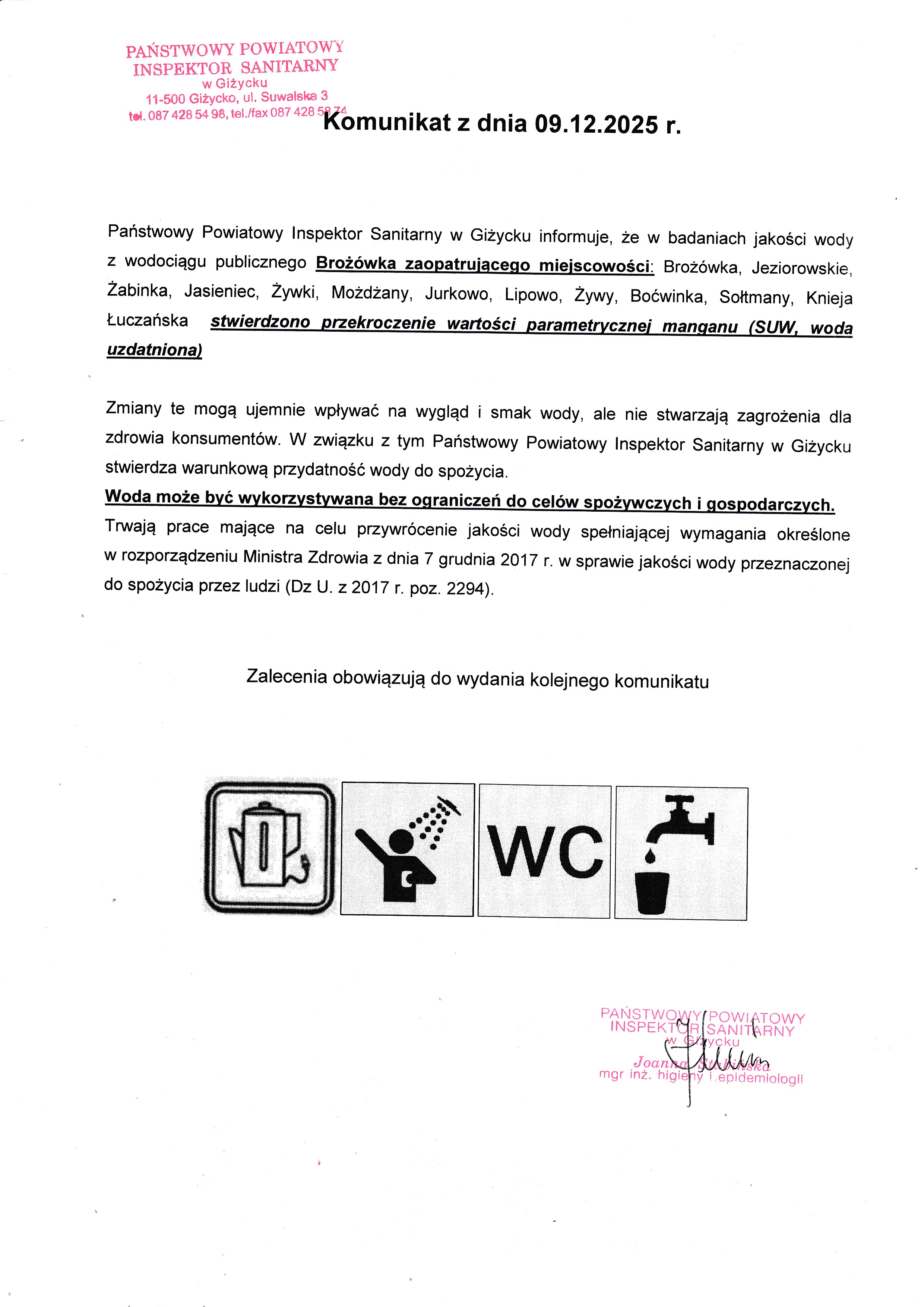 Komunikat z dnia 09.12.2025 r.