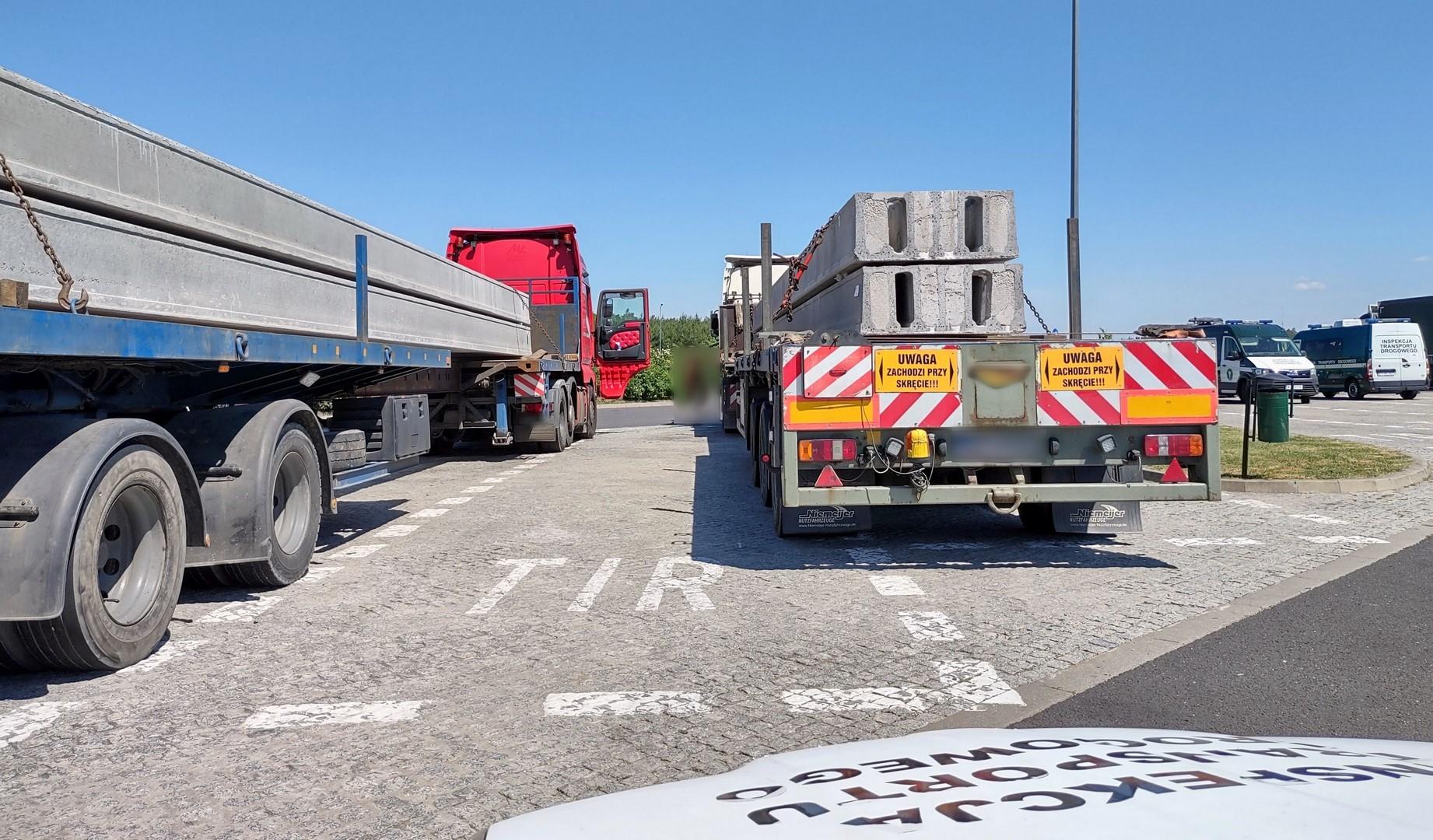 Za ciężkie i za długie ciężarówki z filarami betonowymi.