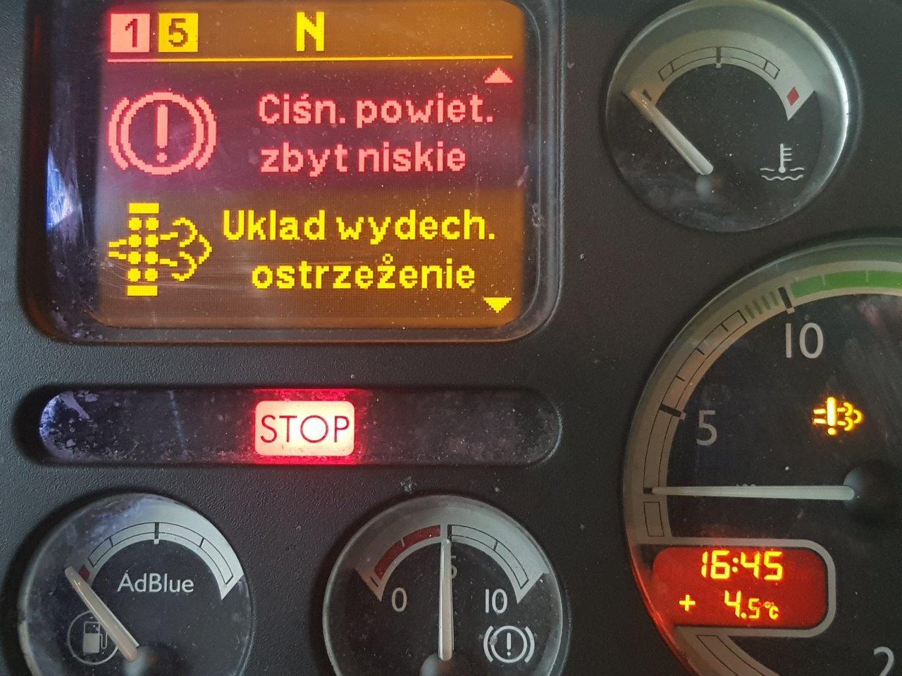 Niesprawna ciężarówka z emulatorem AdBlue