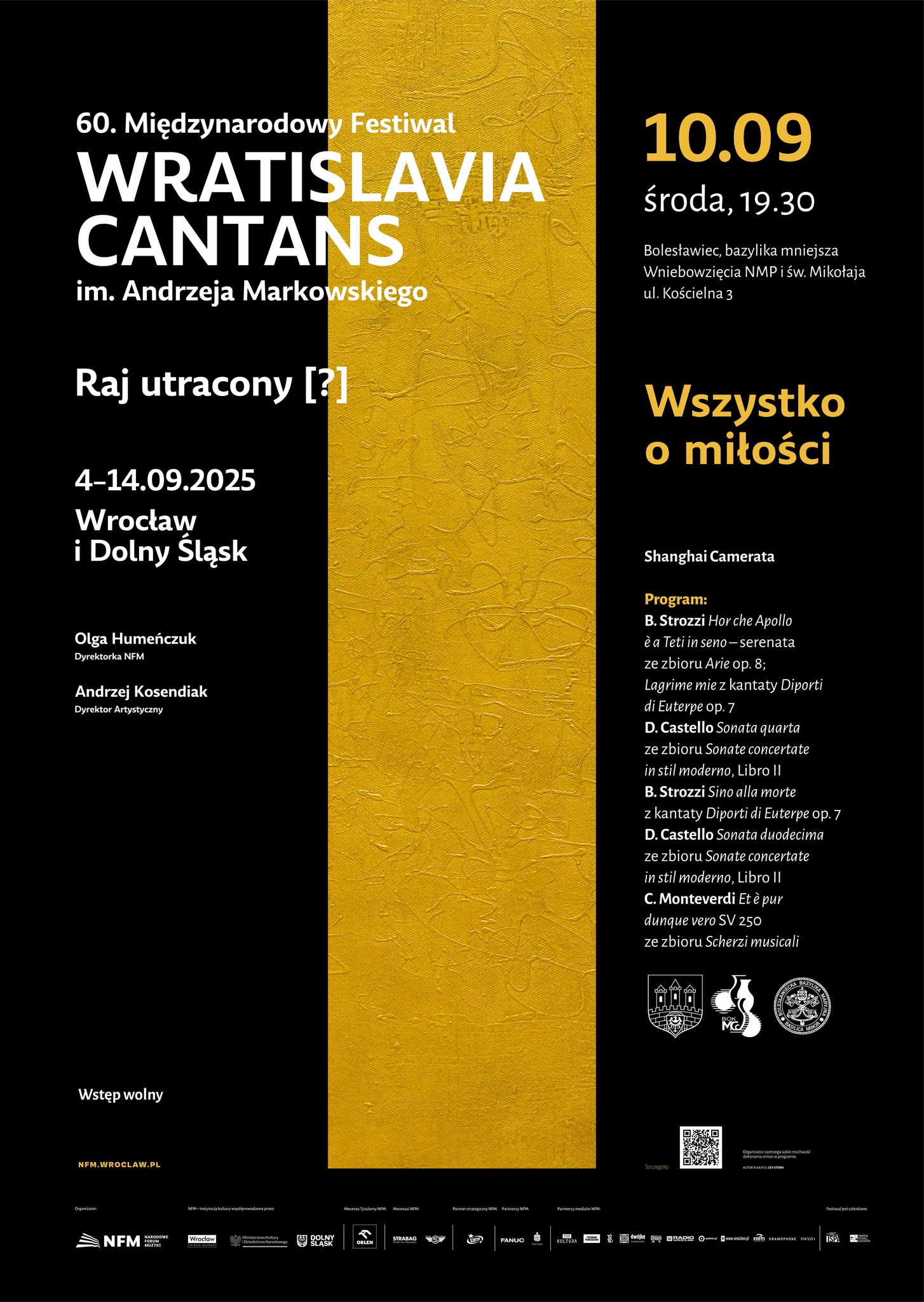 Plakat 60. Międzynarodowego Festiwalu Wratislavia Cantans
