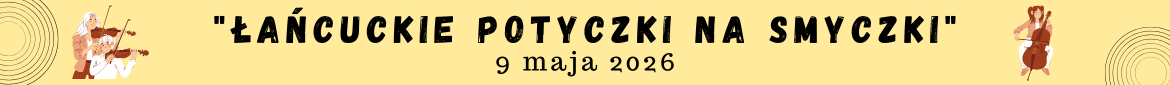Żółte tło i napis z nazwą konkursu oraz datą