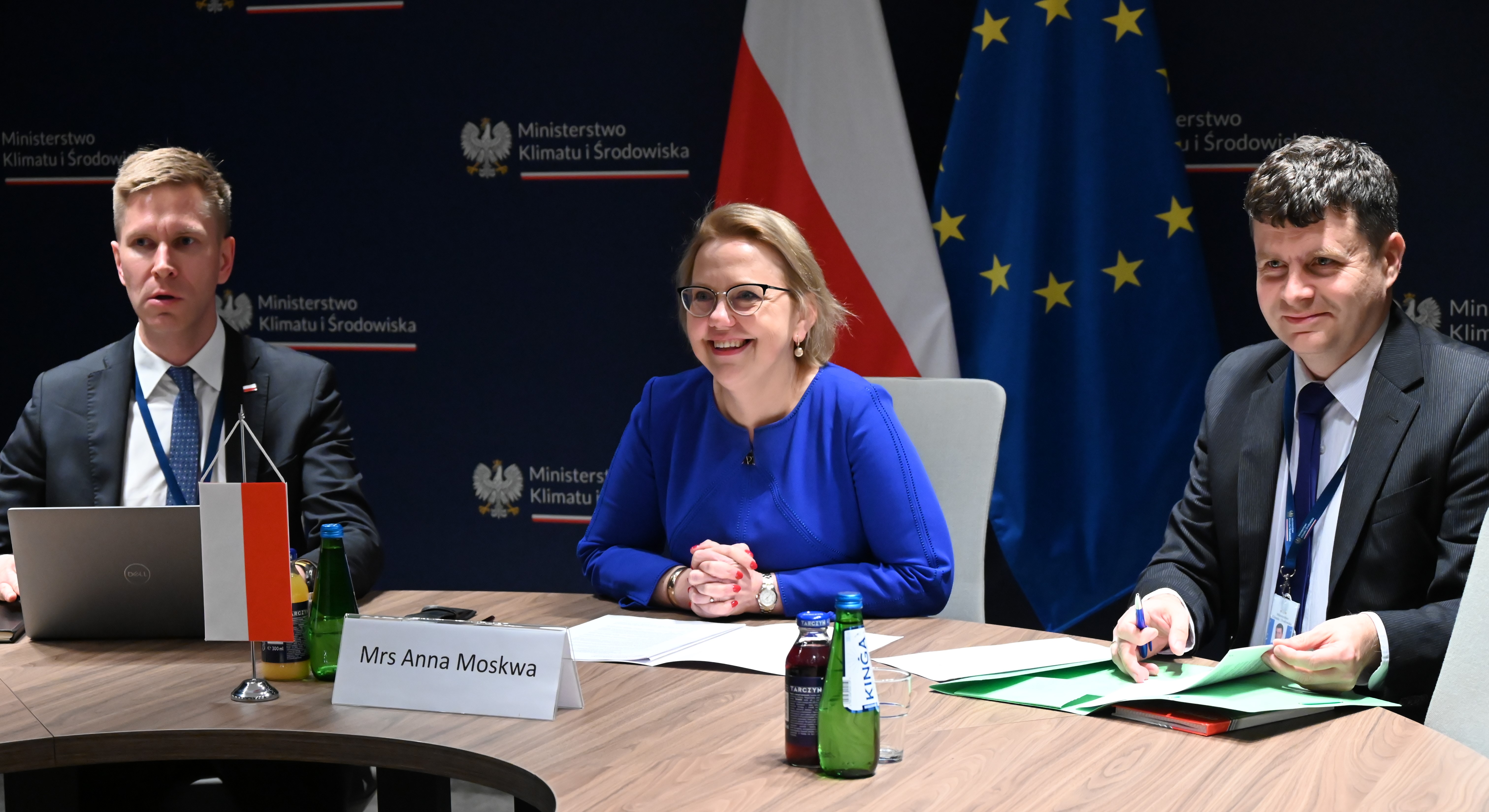 Spotkanie na terenie MKiŚ minister Anny Moskwy z Ambasadorem Stanów Zjednoczonych w Polsce Markiem Brzezińskim.