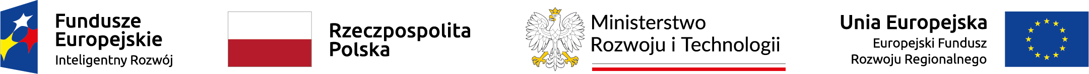 Logotypy Funduszy Europejskich, Polski, UE oraz MRiT