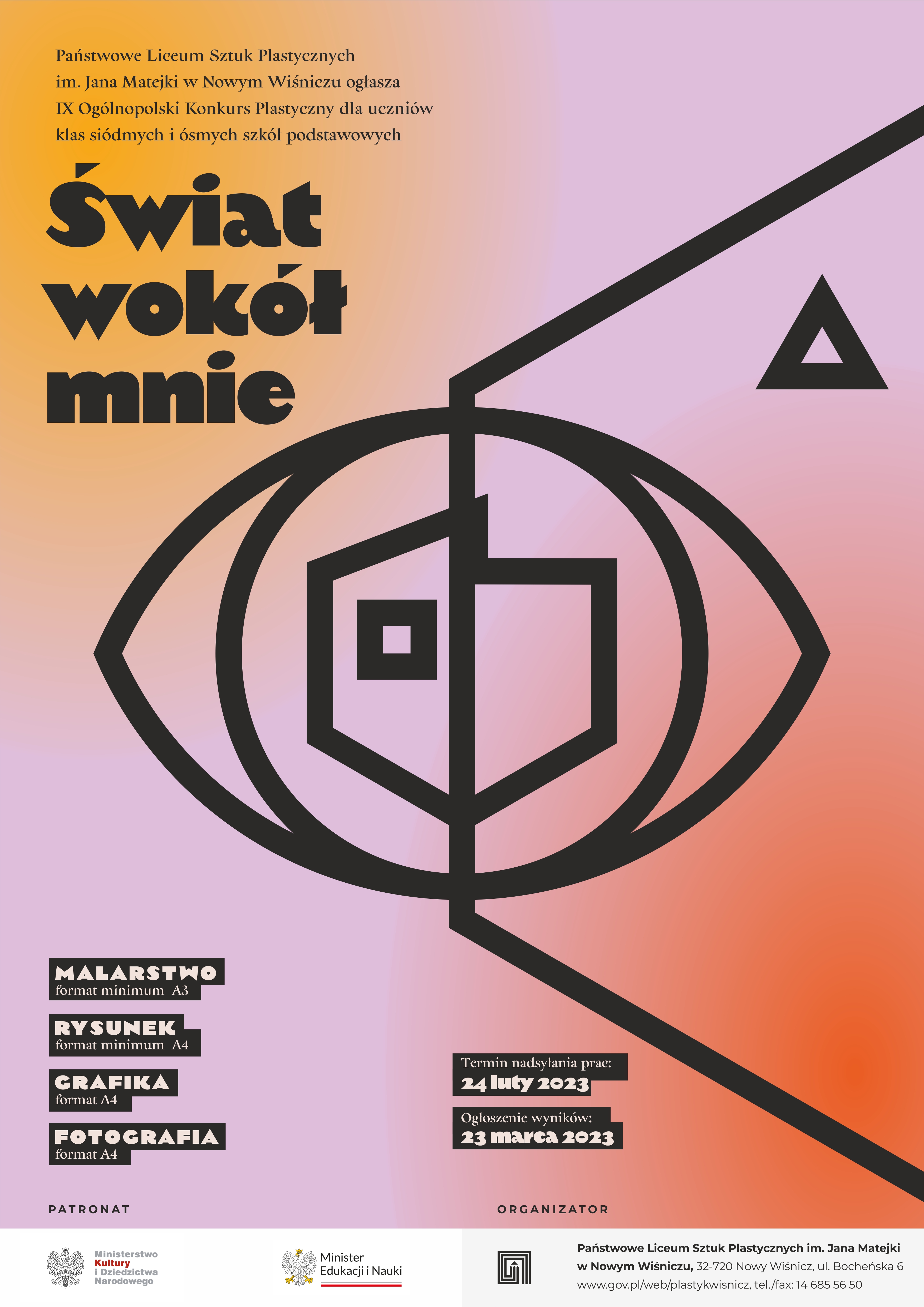 Plakat IX Ogólnopolskiego Konkursu Plastycznego dla Uczniów Szkół Podstawowych "Świat wokół mnie"