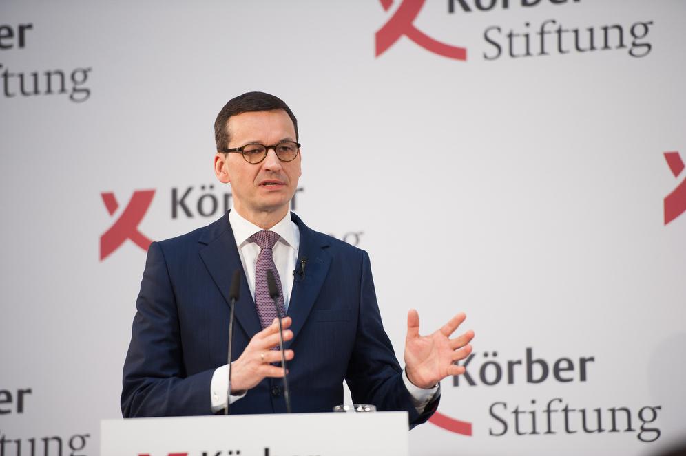 Premier Mateusz Morawiecki podczas wystąpienia