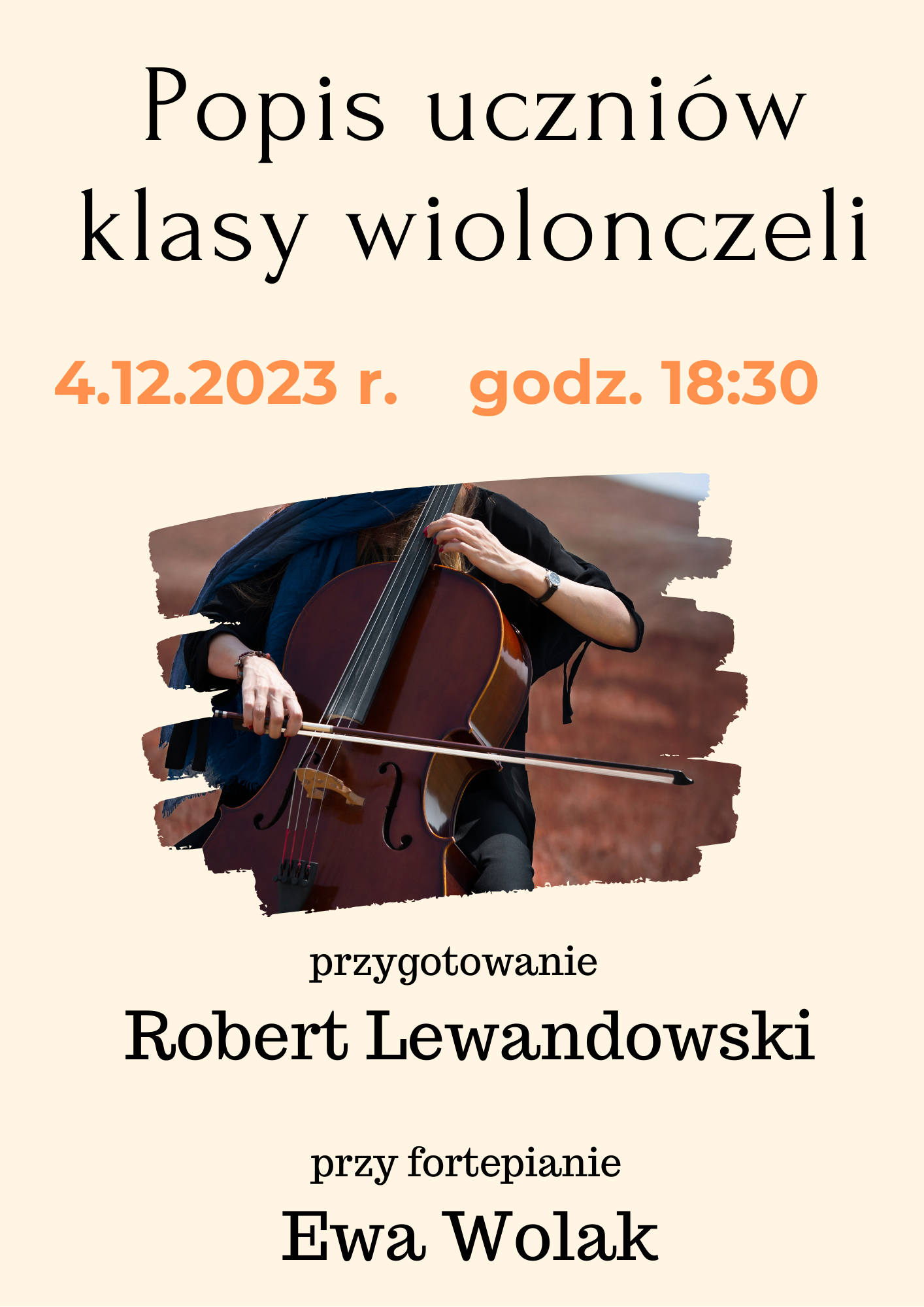 popis uczniów klasy wiolonczeli