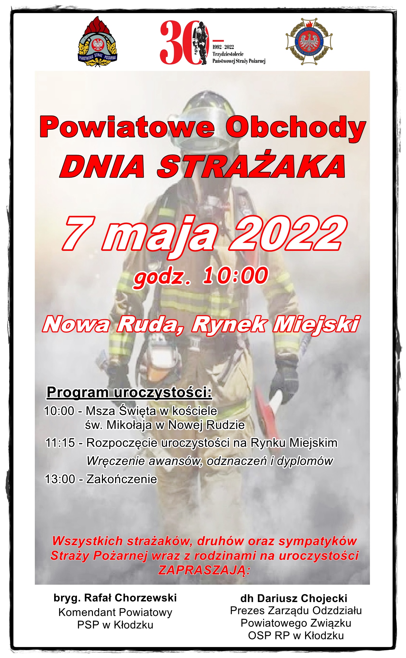 Plakat - Powiatowe Obchody Dnia Strażaka