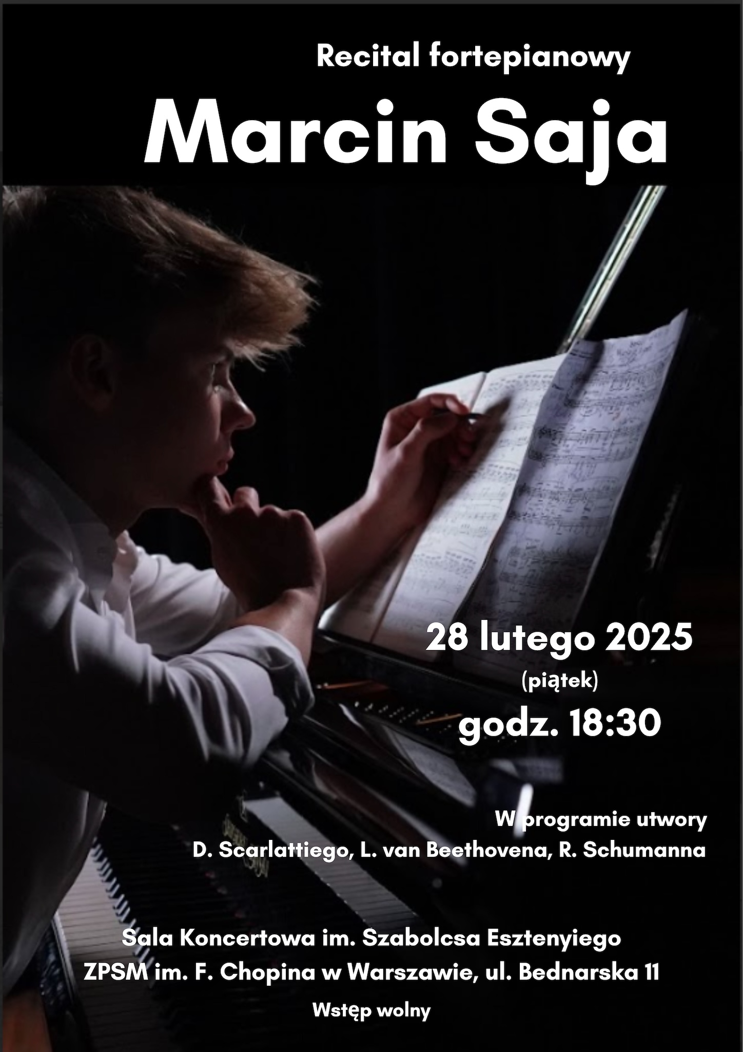 28.02.2025 - Marcin Saja - recital fortepianowy