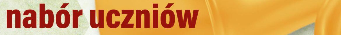 Grafika z bordowym tekstem na kolorowym tle, po bokach kolorowe aplikacje. Treść tekstu: NABÓR UCZNIÓW