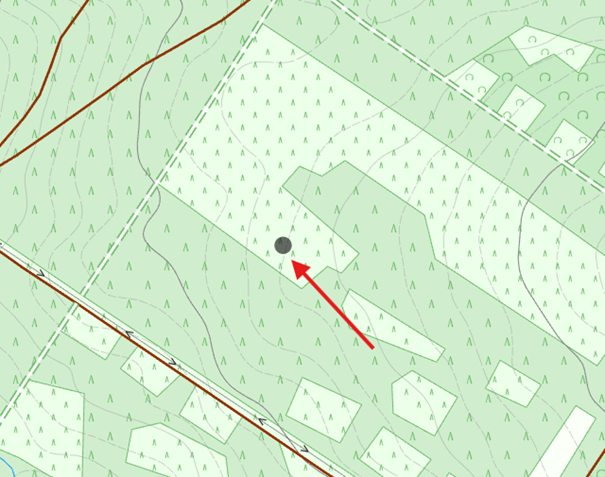 Rysunek przedstawia lokalizację punktu ostatniej identyfikacji