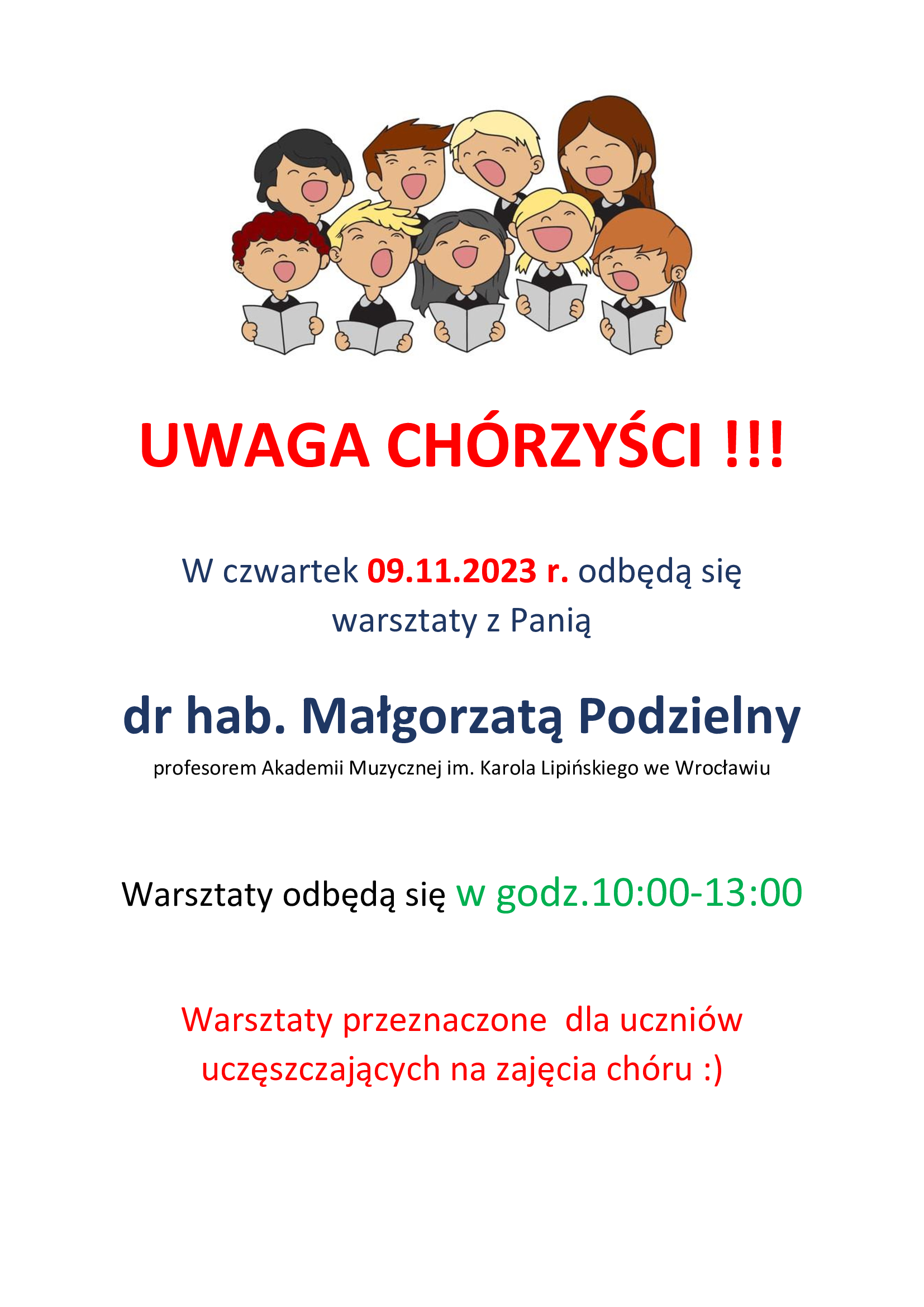 warsztaty chóralne