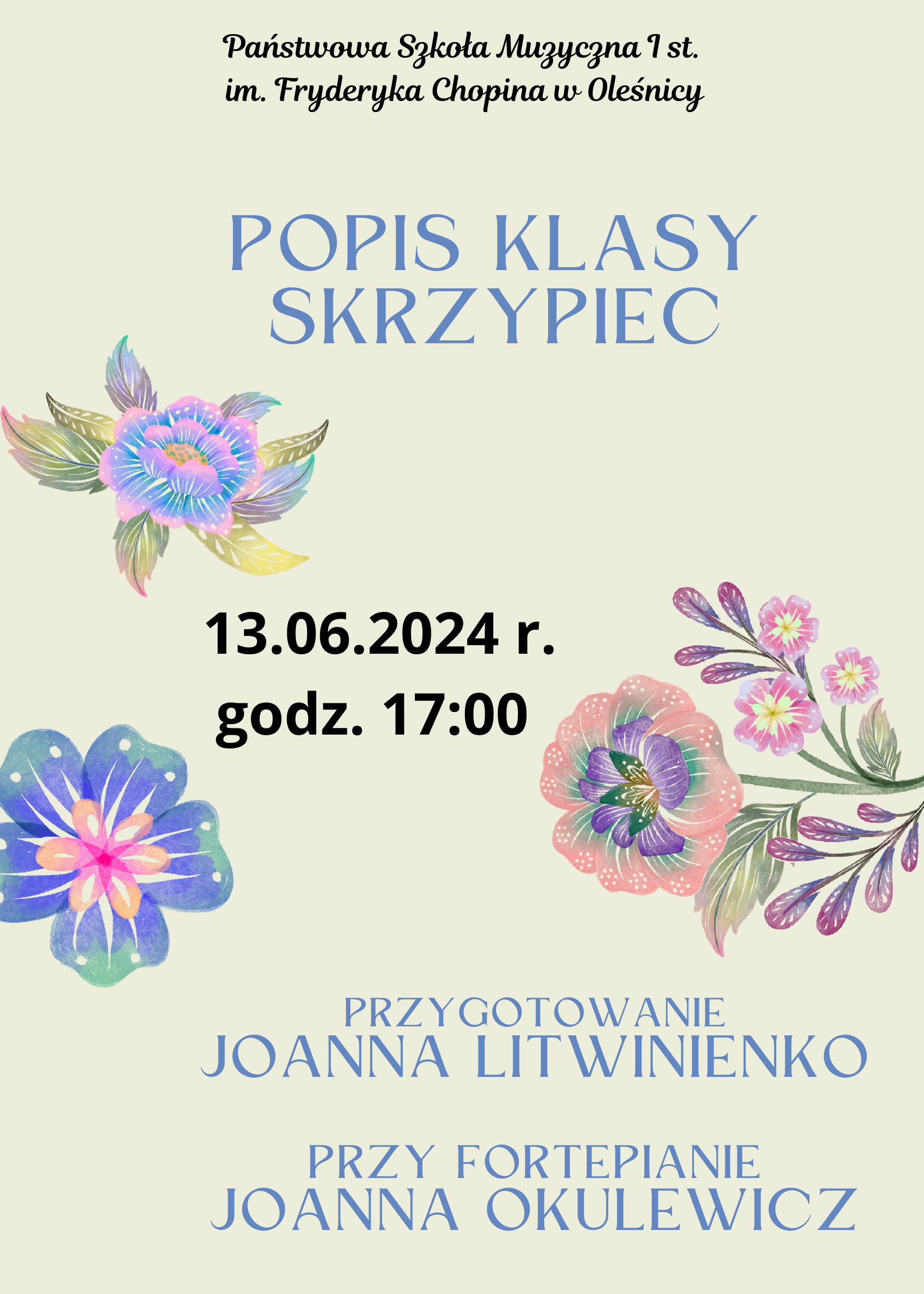 popis uczniów klasy skrzypiec