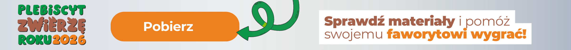 baner na stronę główną serwisu Plebiscyt Zwierzę Roku: Sprawdź materiały i pomóż swojemu faworytowi wygrać.
