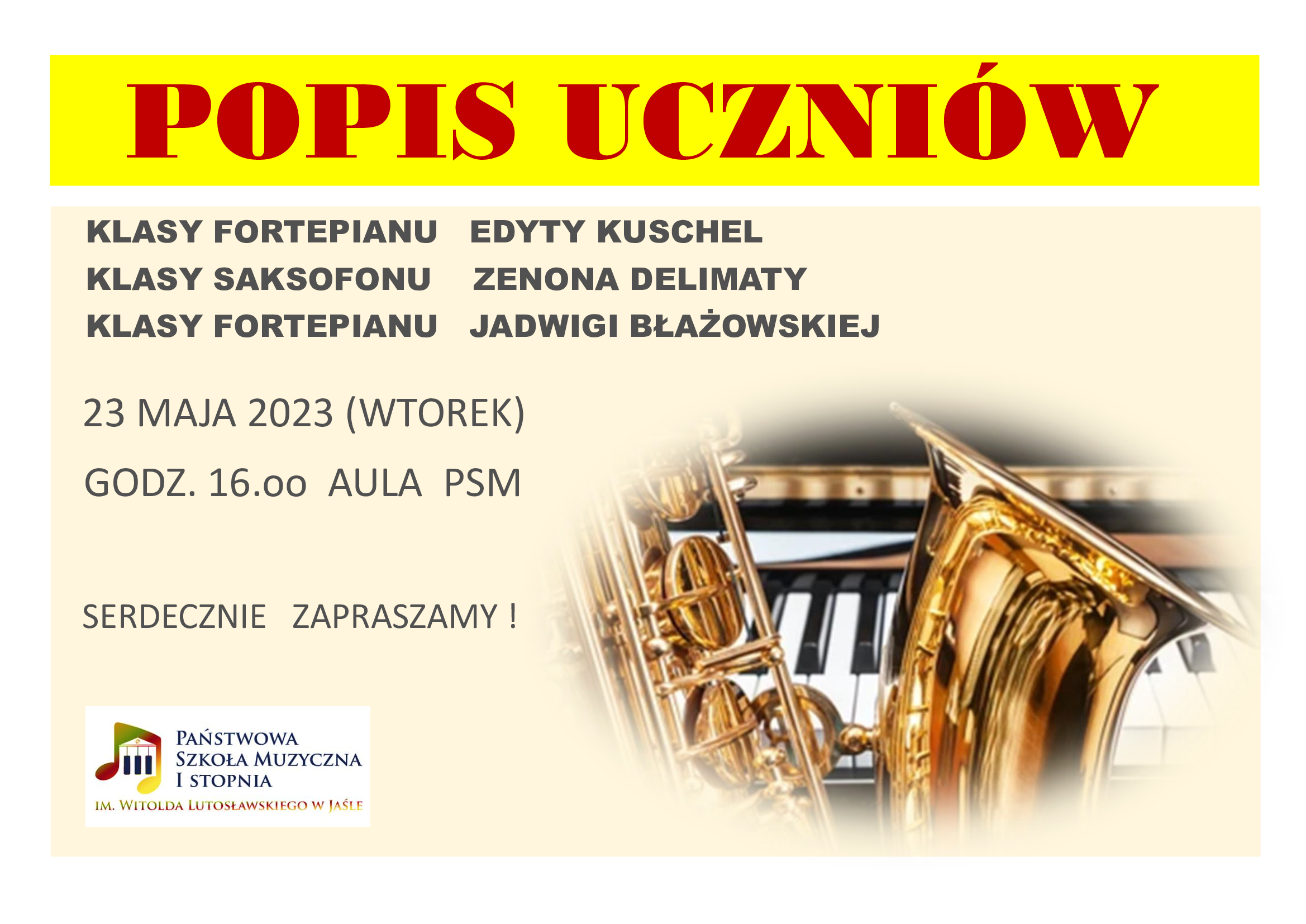 Popis klasy fortepianu i saksofonu