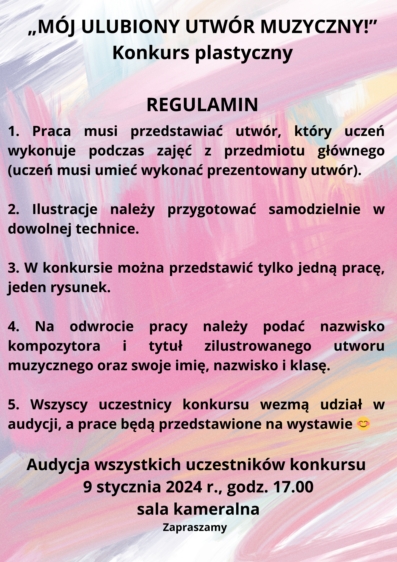 regulamin konkursu plastycznego