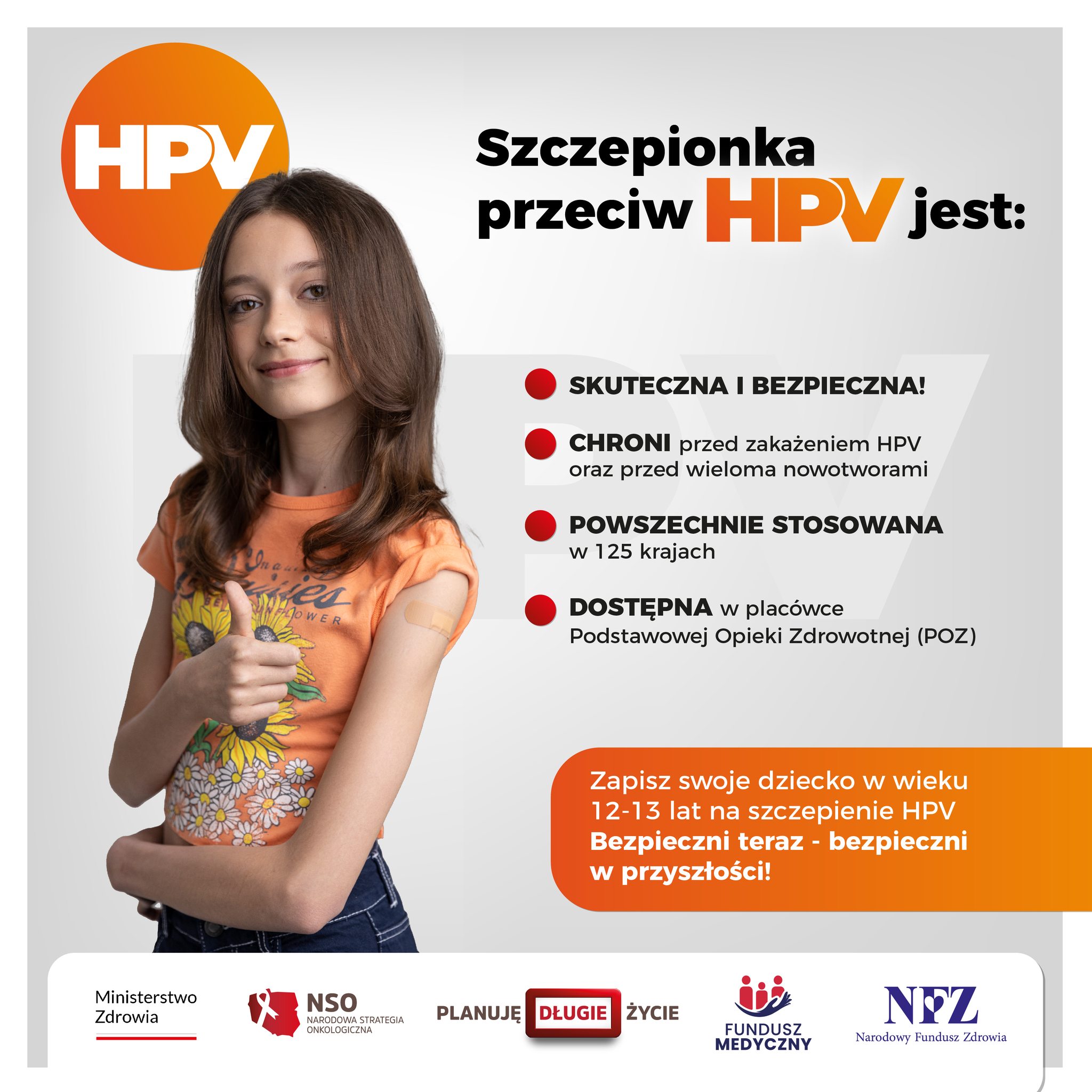Zaszczep bezpłatnie przeciw HPV swoje dziecko (12-13 latki)