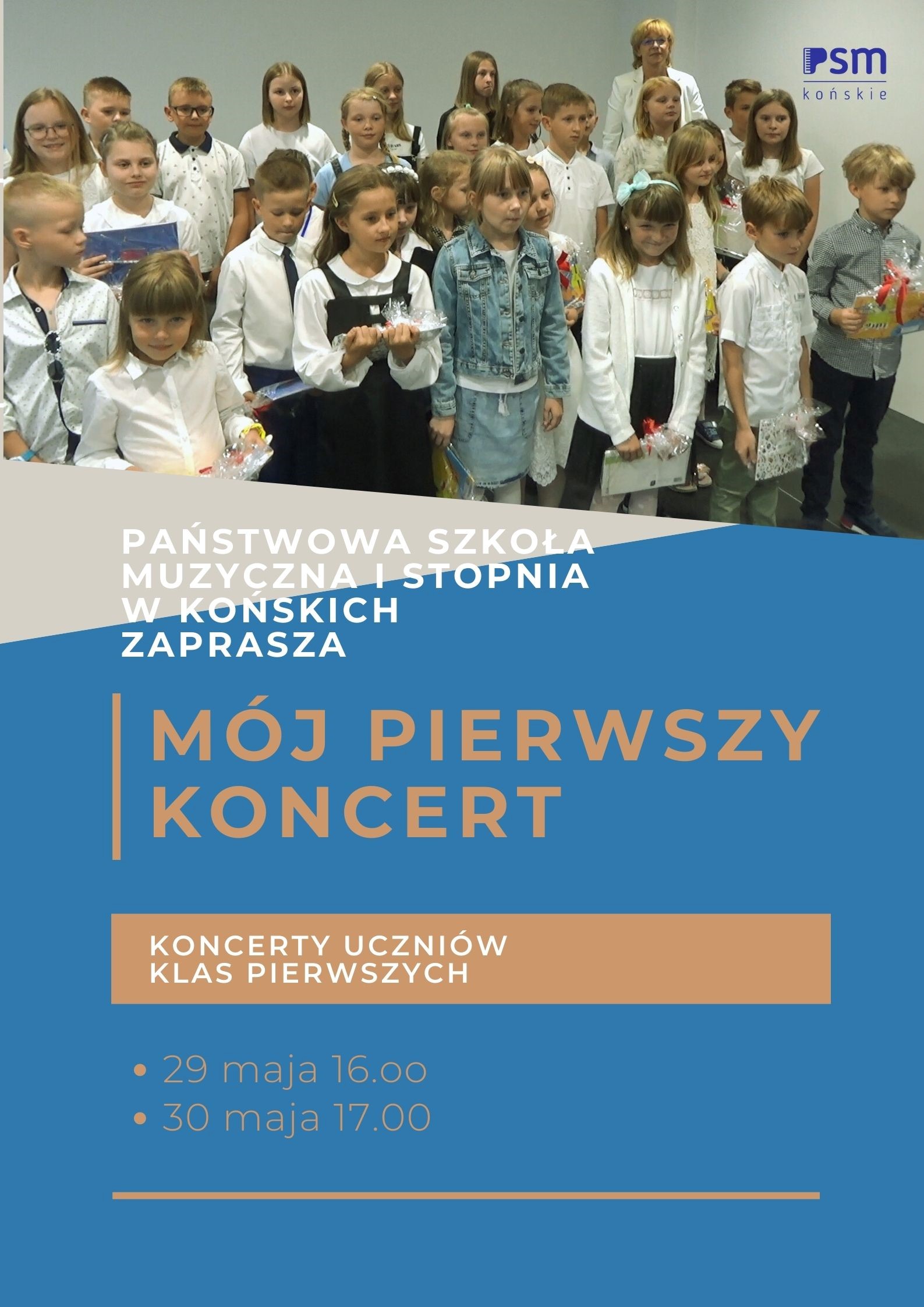 plakat informujący o koncercie klas pierwszych
