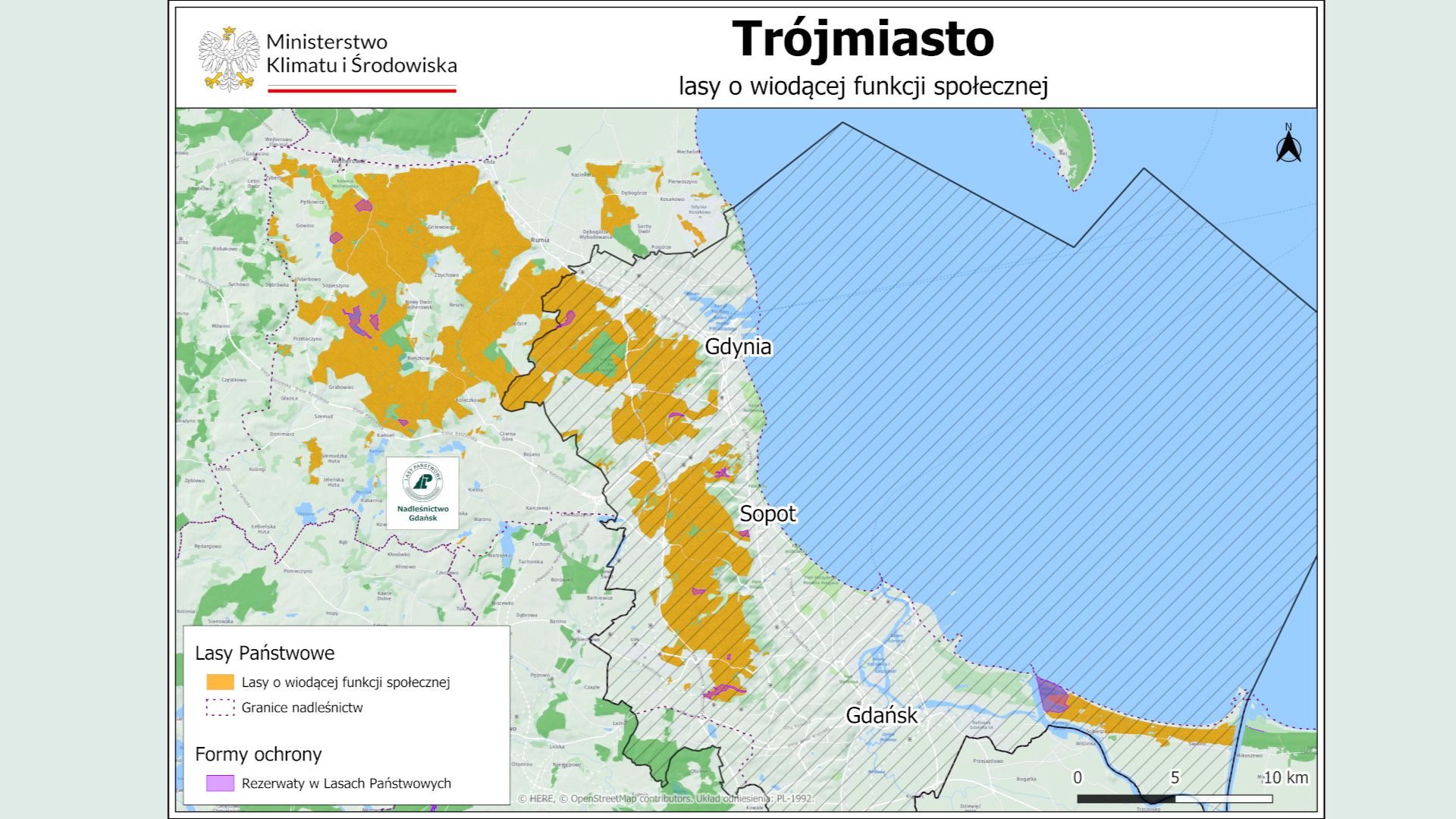 mapa lasy społeczne Trójmiasto