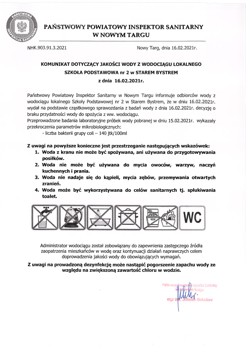 Komunikat woda 16.02.2021 r.