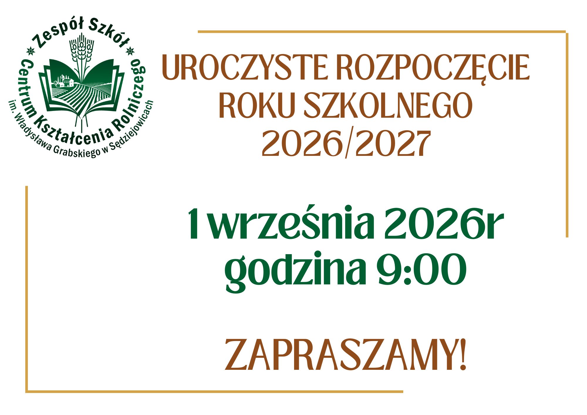 Informacja na temat rozpoczęcia roku szkolnego 