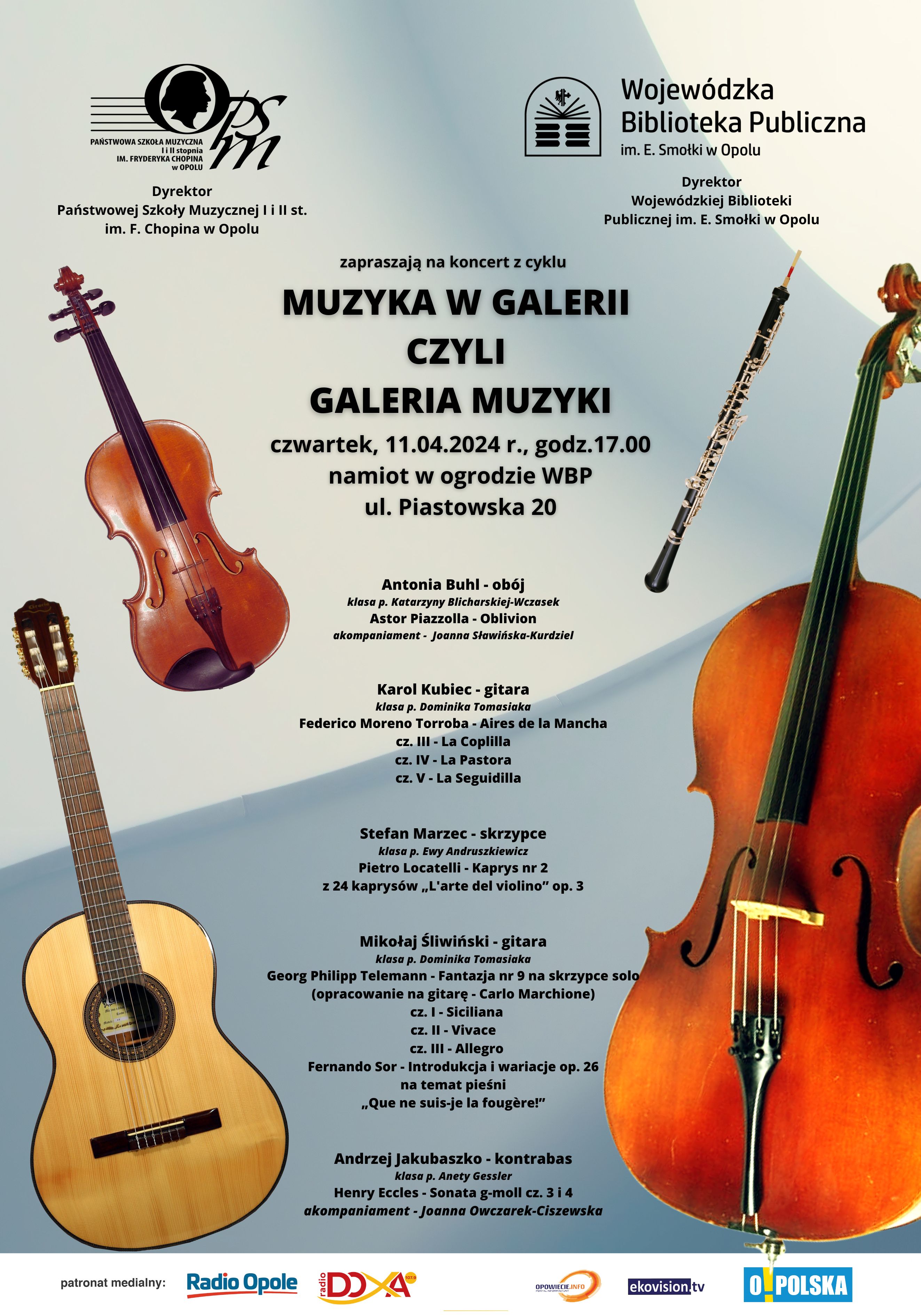 PLAKAT Muzyka w Galerii 11.04.2024