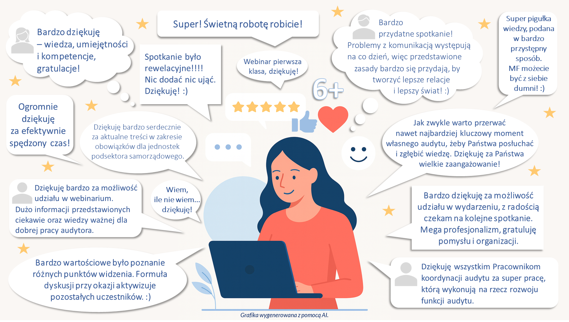 Komentarze napisane przez uczestników. Treść komentarzy pod grafiką.