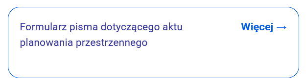 Aktualny przycisk Formularza pisma dotyczącego aktu planowania przestrzennego na portalu e-budownictwo