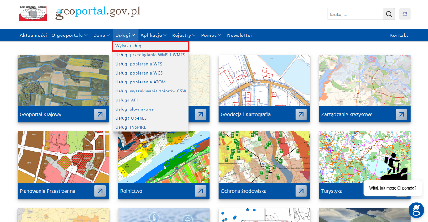 A screenshot showing the location of the Services List in the menu