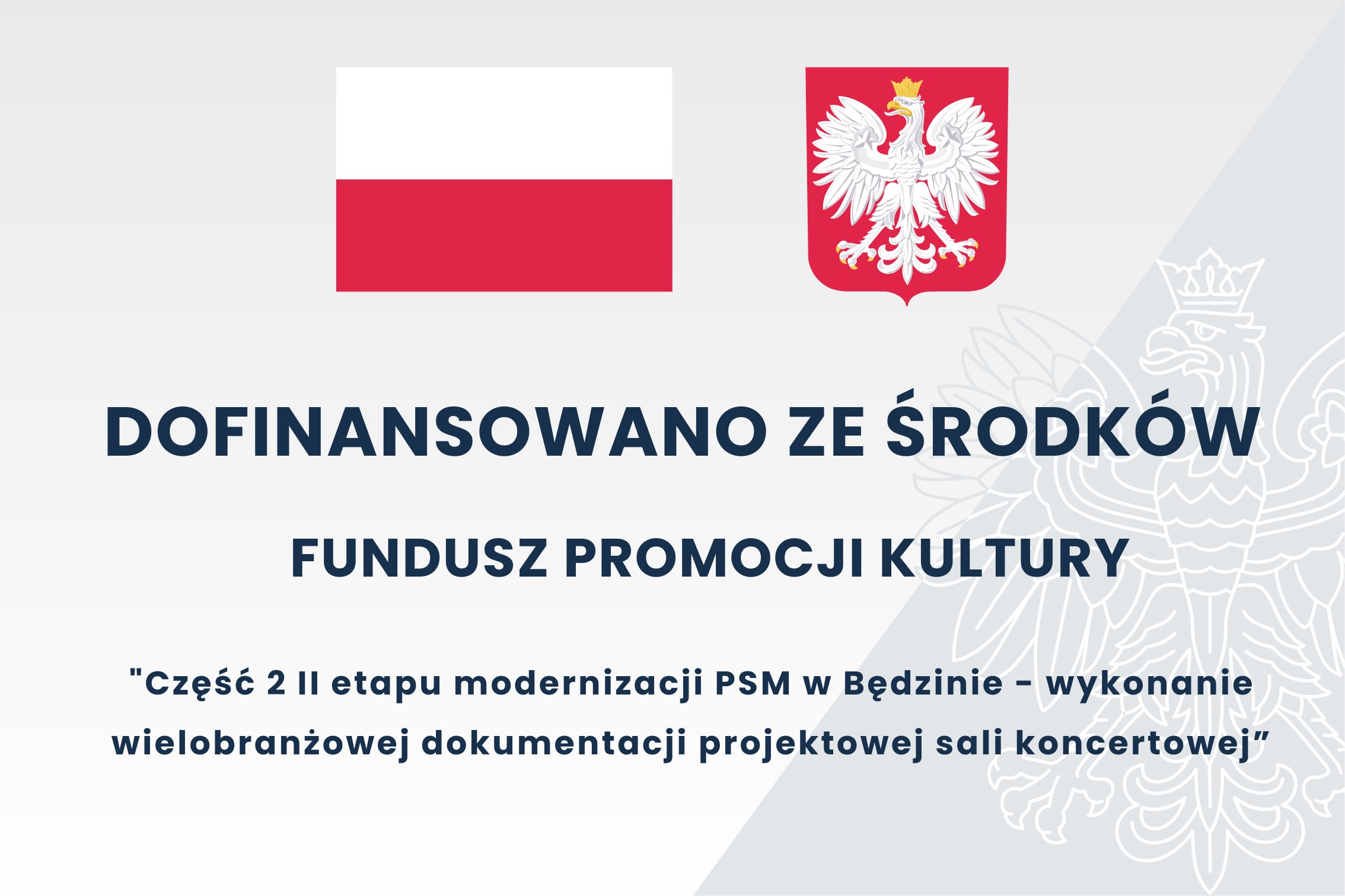 tablica na jasnym tle, na górze flaga i godło polski