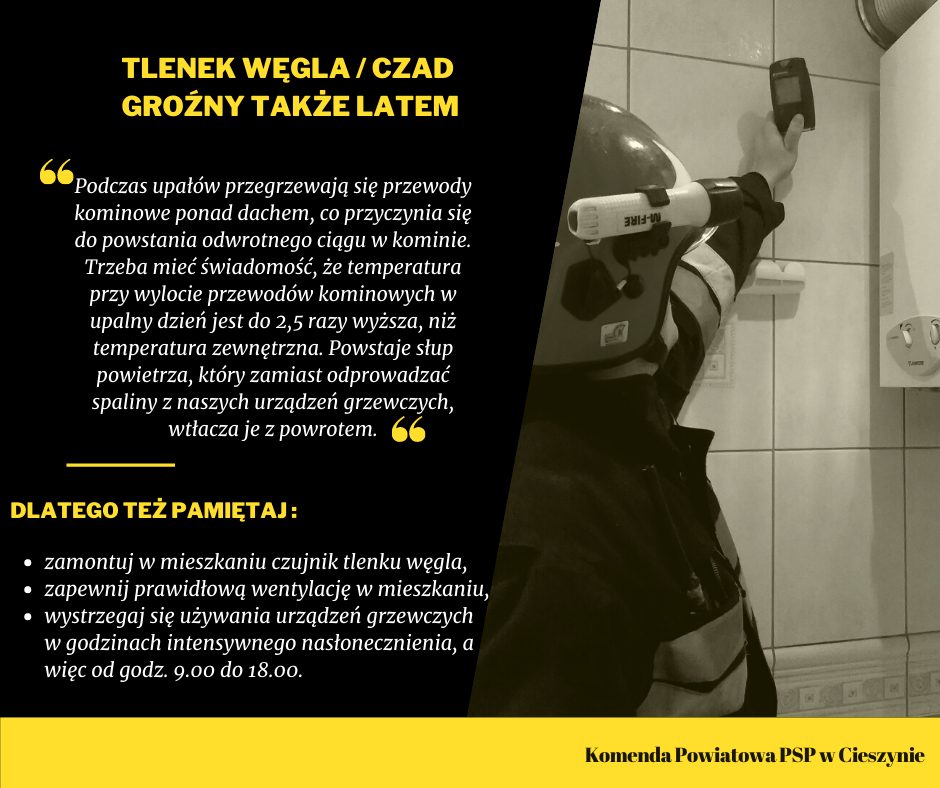 Tlenek węgla groźny także latem