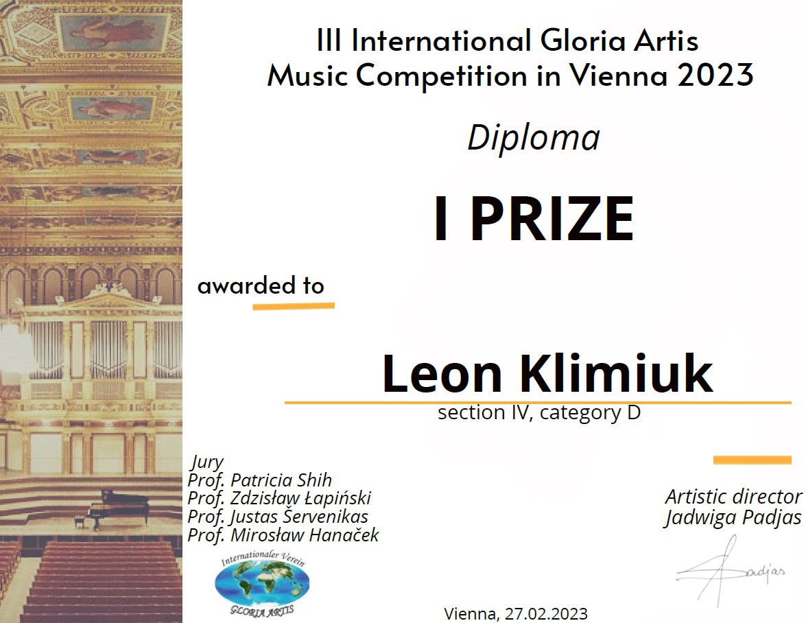 Dyplom dla Leona Klimiuka