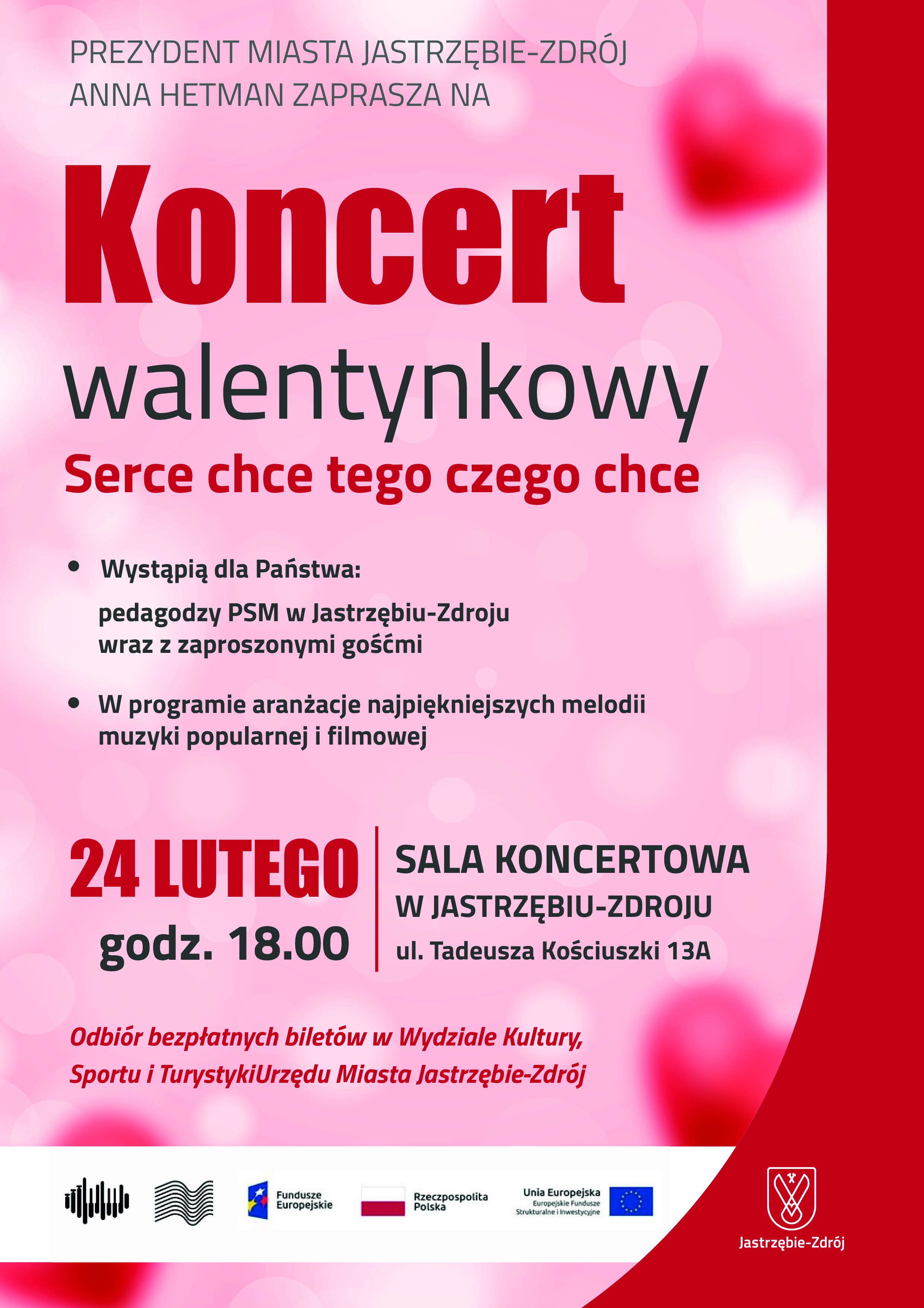Plakat na Koncert Walentynkowy