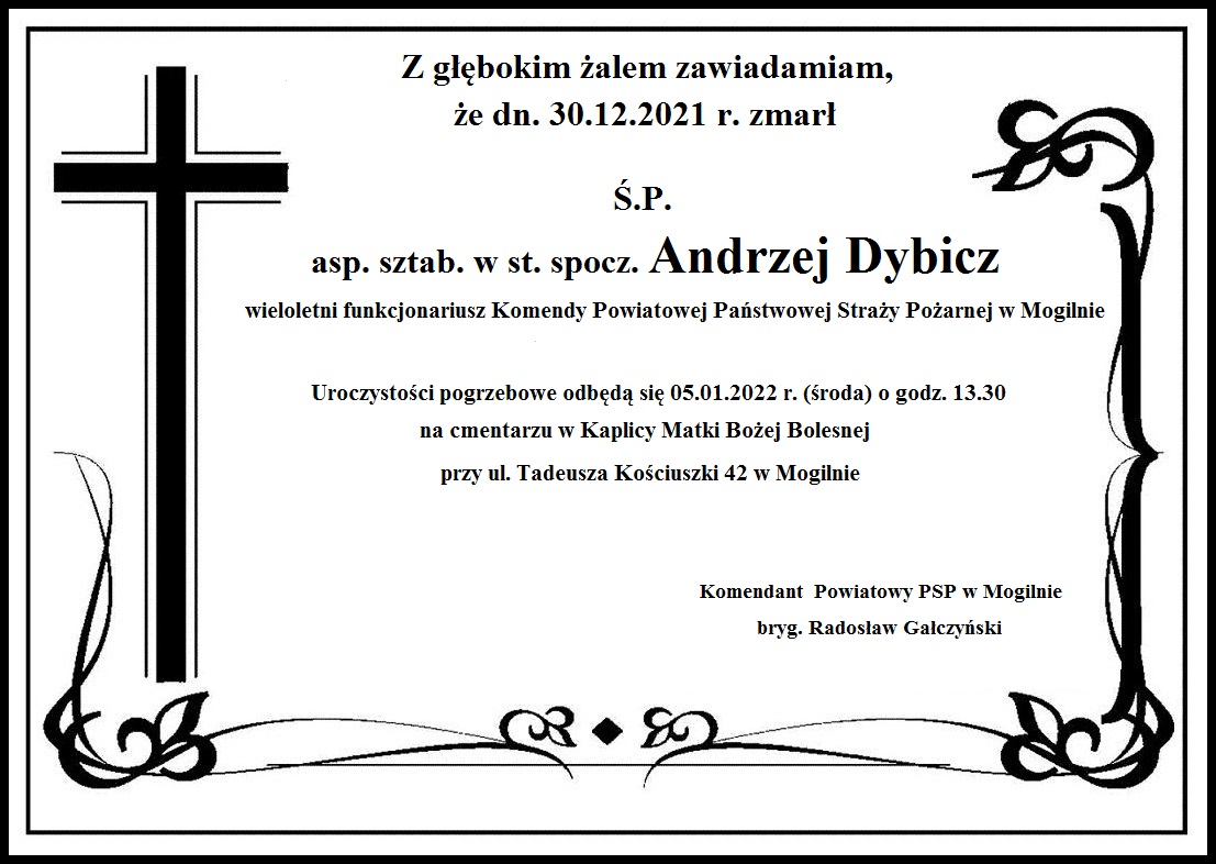 Zawiadomienie o uroczystości pogrzebowej