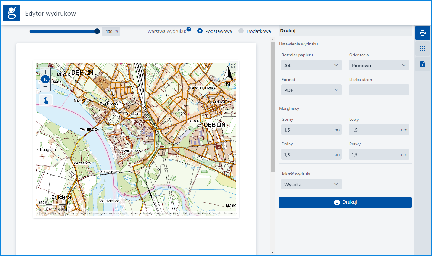 Rysunek przedstawia ulepszone funkcjonalności w nowej kompozycji mapowej