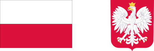 Grafika przedstawia po lewej flagę Polski, złożoną z dwóch poziomych pasów, białego oraz czerwonego, po prawej godło Polski, wizerunek orła białego ze złotą koroną na głowie zwróconej w prawo, z rozwiniętymi skrzydłami, z dziobem i szponami złotymi, umieszczony w czerwonym polu tarczy.