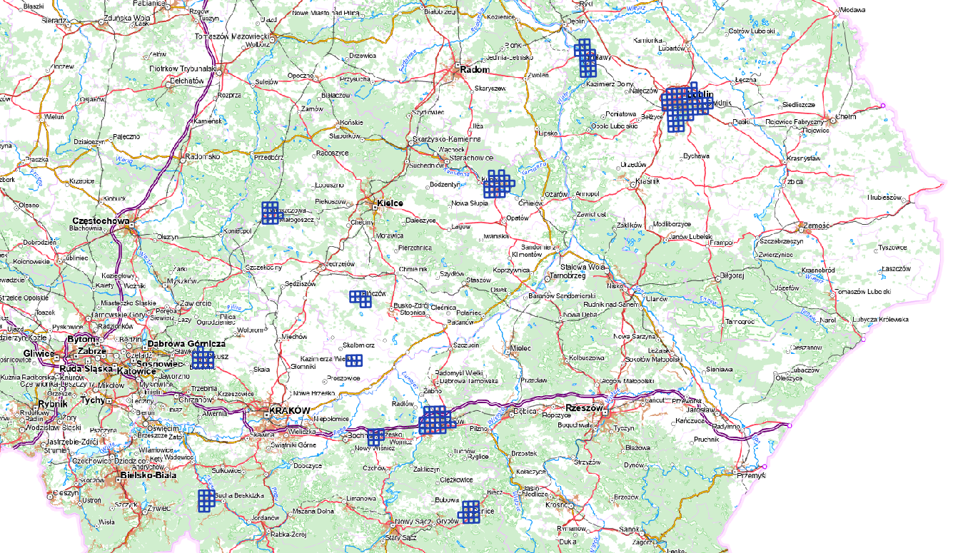 Ilustracja przedstawia zrzut ekranu z zasięgiem nowo przyjętych danych