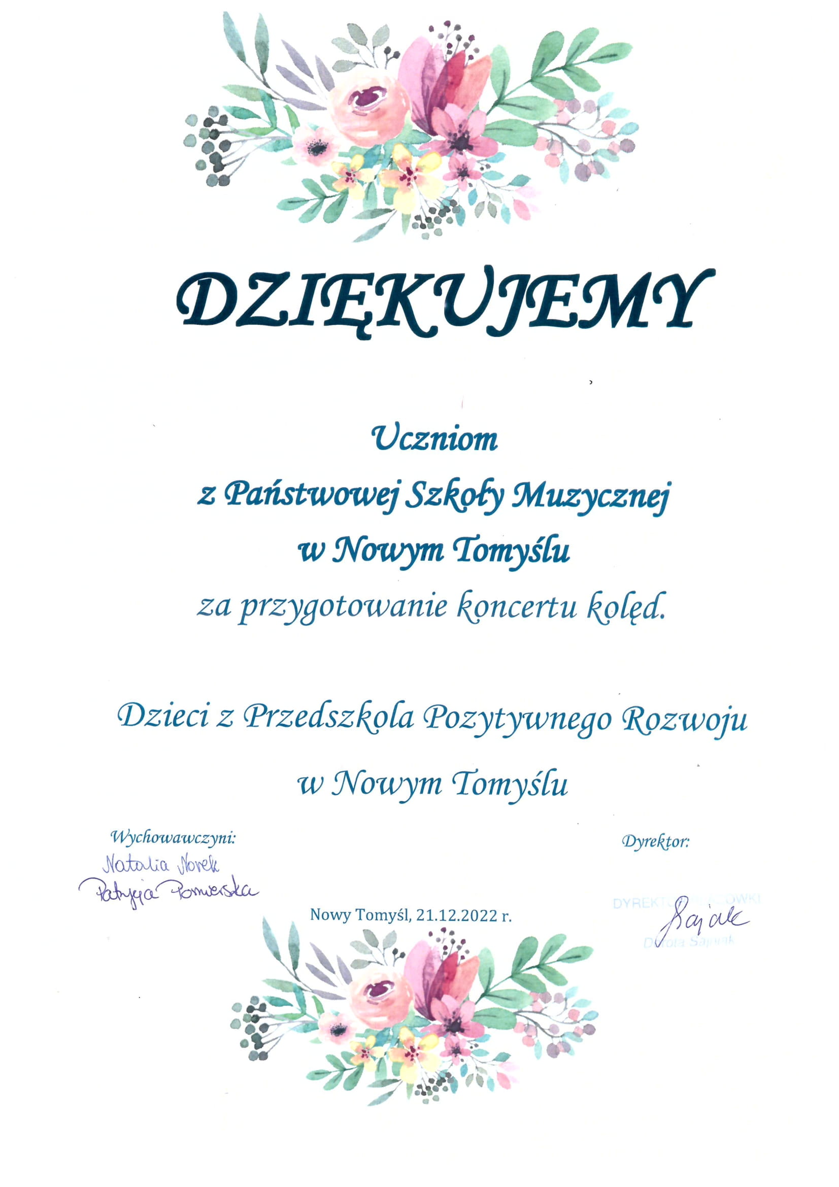 Plakat - Podziękawania