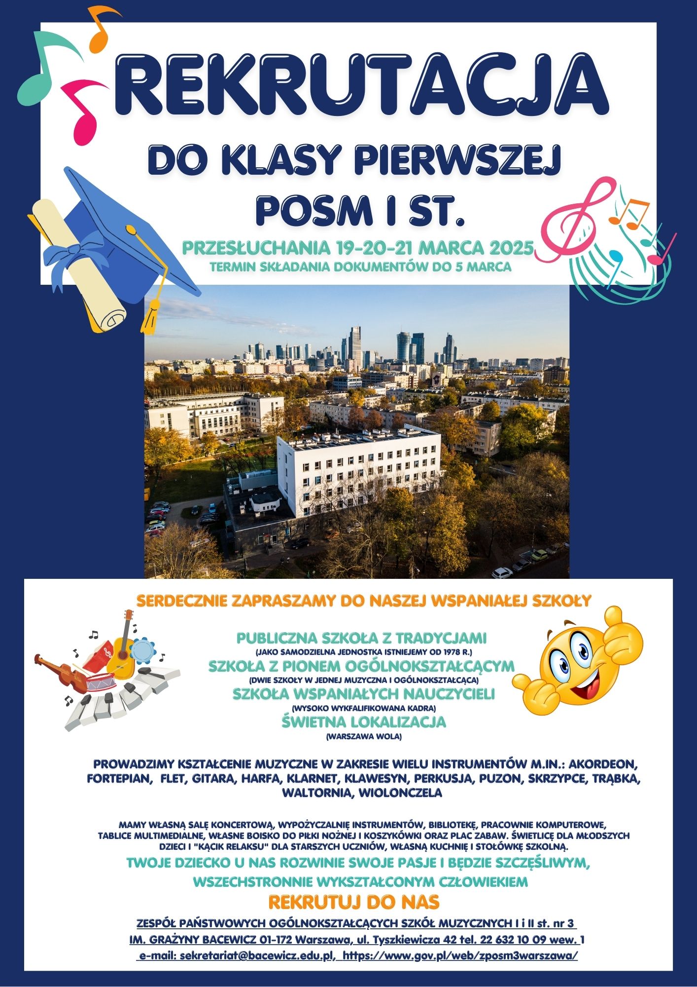 Rekrutacja  na rok szkolny 2025-2026 do klasy pierwszej i klas wyższych POSM I st.