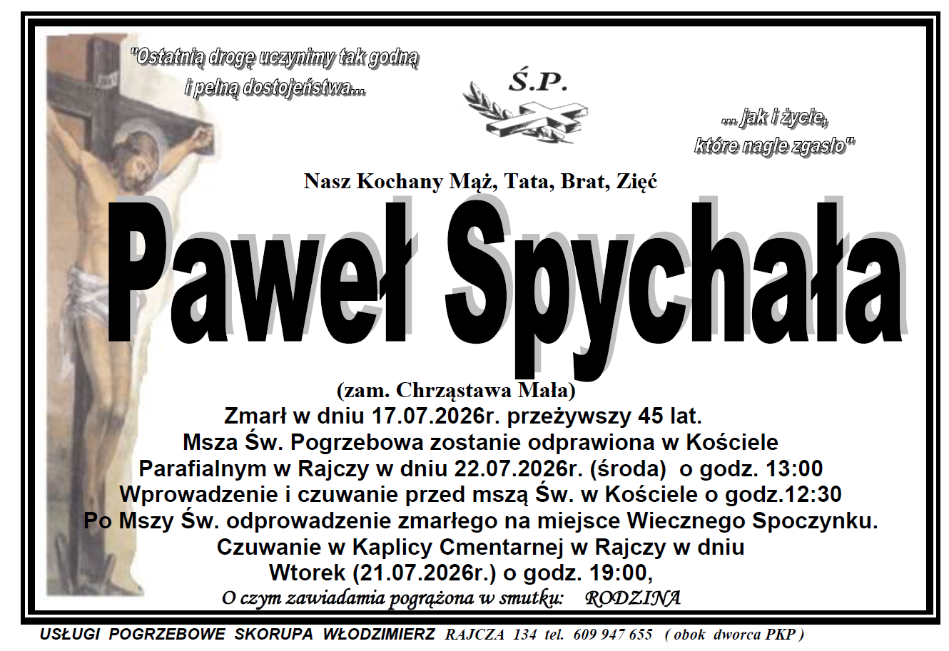 klepsydra pogrzeb Pawła Spychały