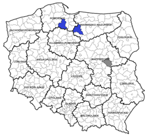 Ilustracja przedstawia obszary powiatów, dla których dostępne są nowe dane bazy BDOT10k