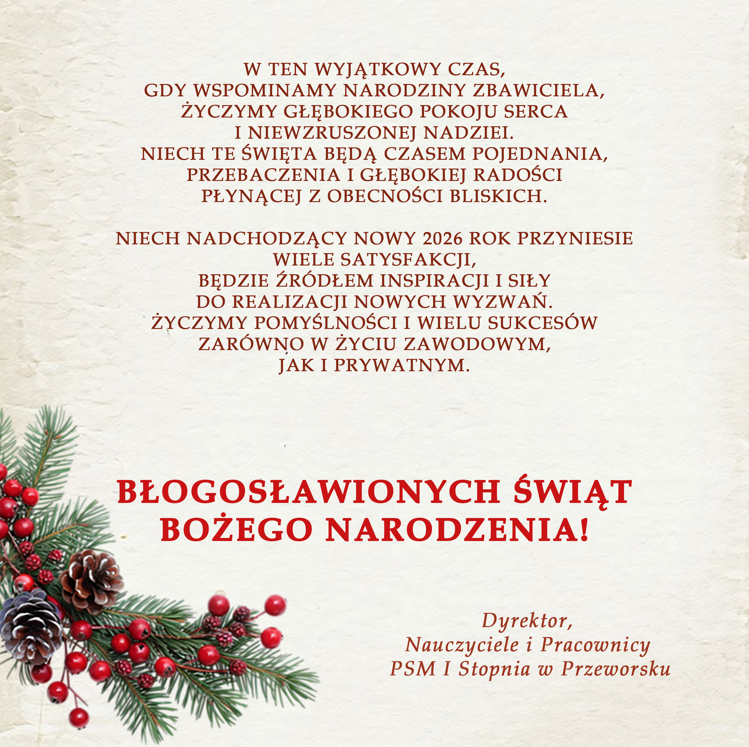 Kartka świąteczna z okazji Bożego Narodzenia