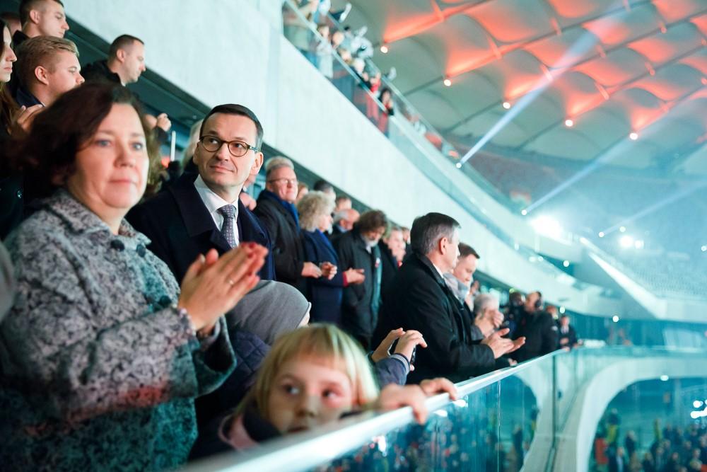 Premier Mateusz Morawiecki na widowni. 